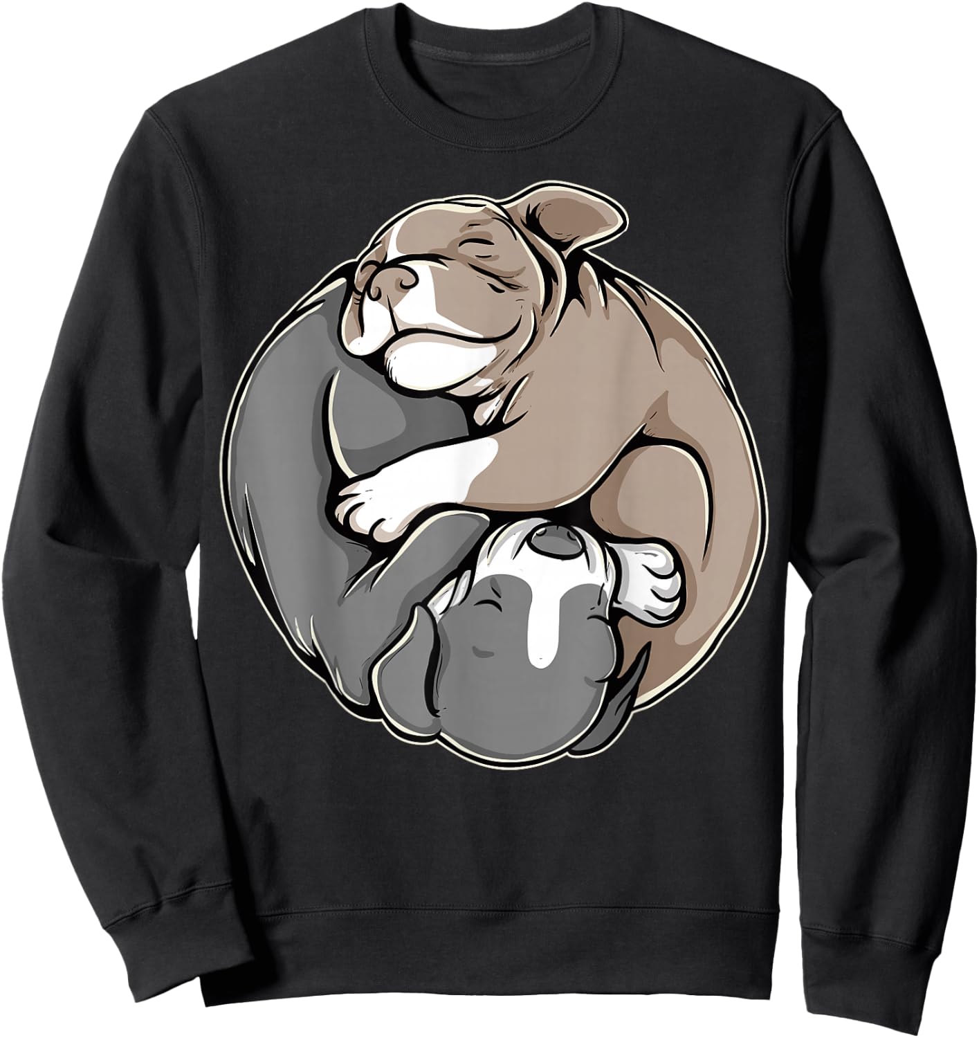 Pitbull Puppies Yin Yang For Pibble Mom Sweatshirt - Sweatshirt | Black