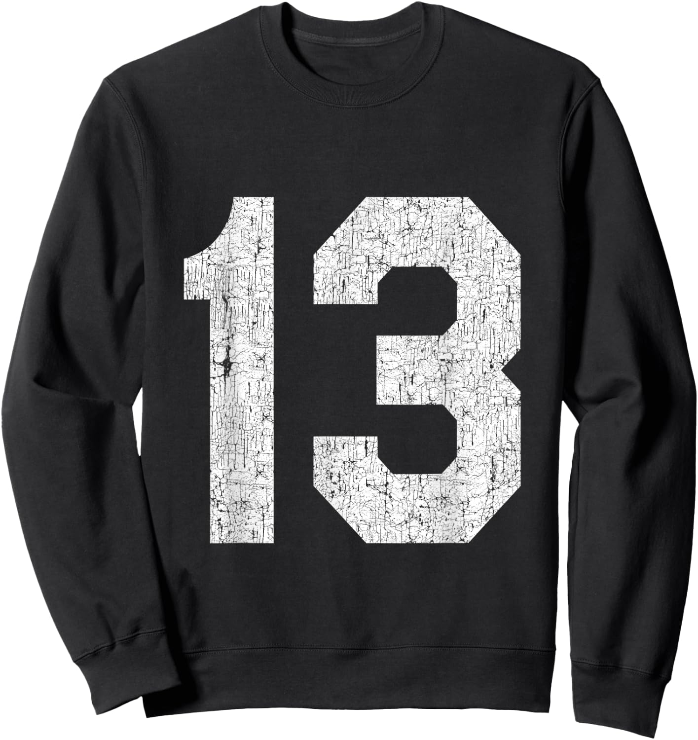 #13 Jersey Uniform Varsity Sports Number, 13th Birthday Sweatshirt - Sweatshirt | Black