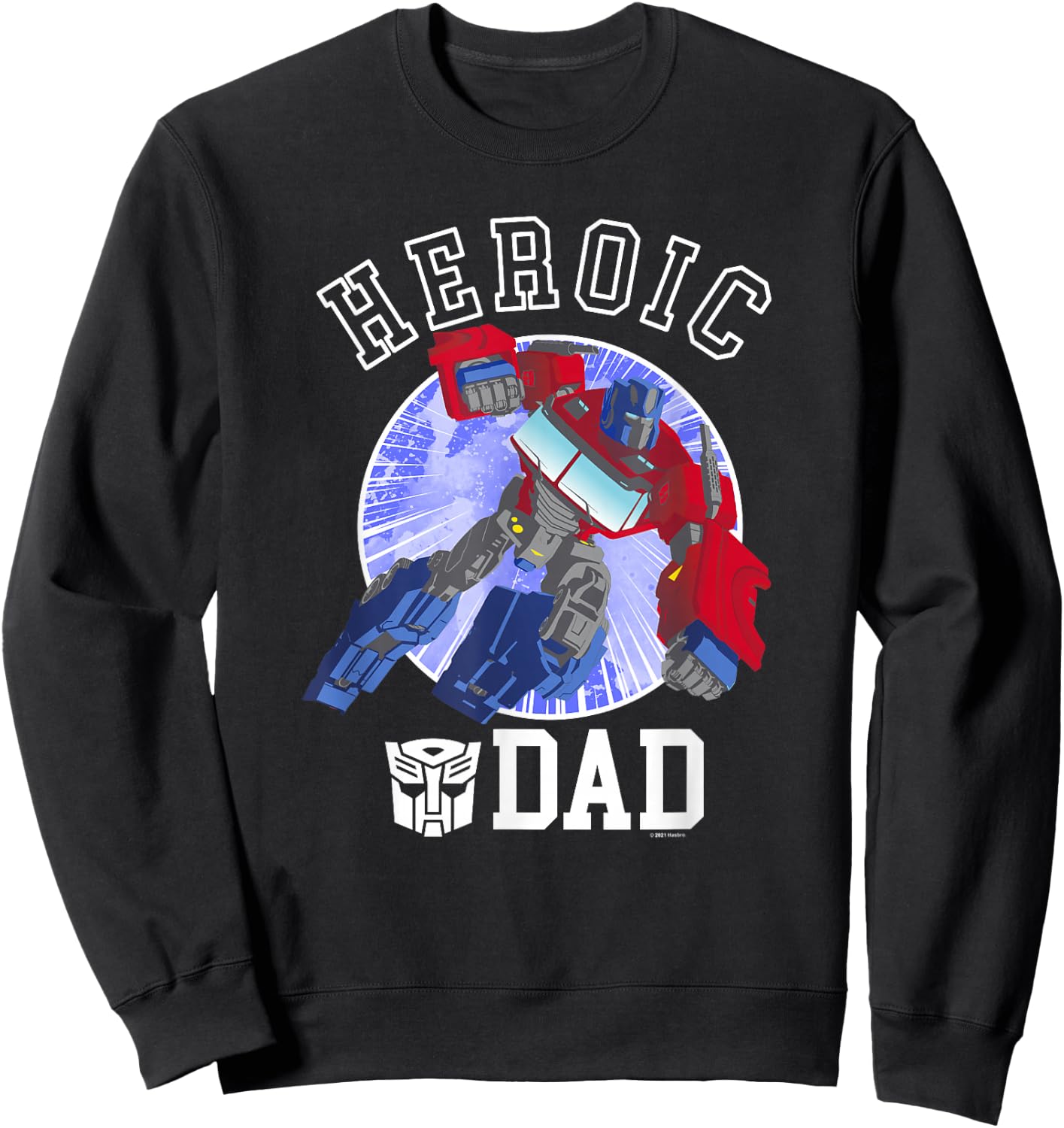 Transformers Father's Day Optimus Prime Heroic Dad Vintage Sweatshirt - Sweatshirt | Black