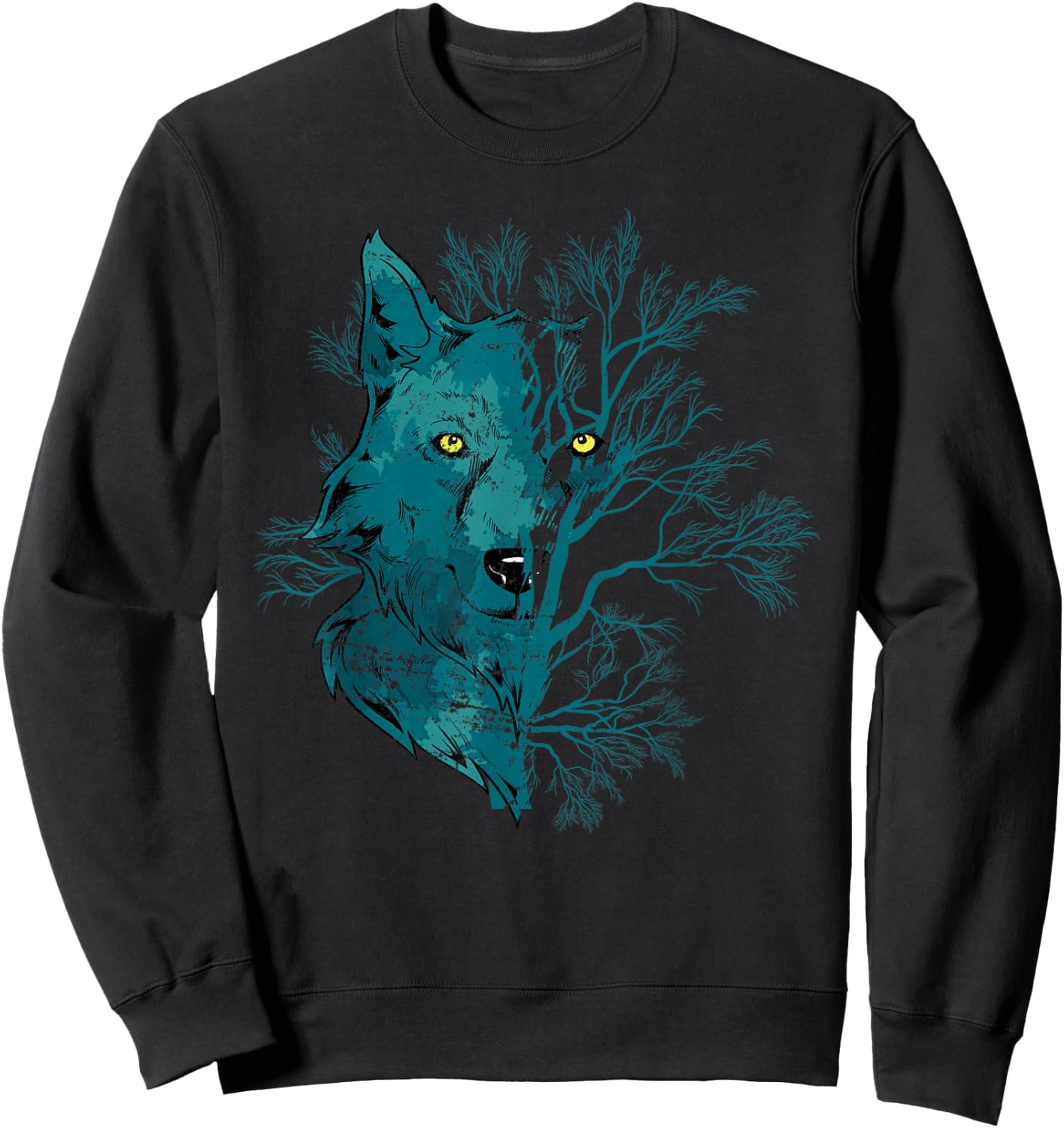 Howling Forest Animal Lover Gift Wildlife Predator Wolf Sweatshirt - Sweatshirt | Black
