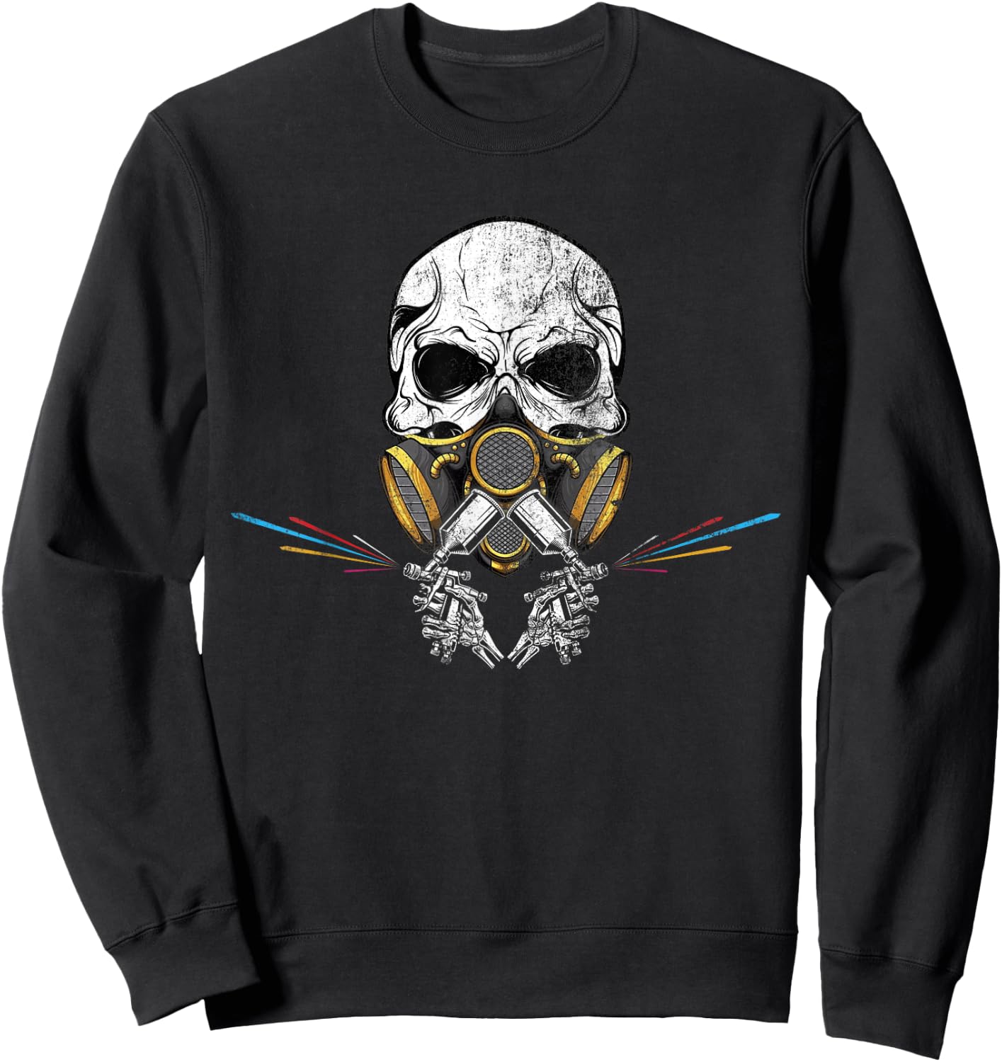 Car Painting Sprayer Skull Spray Gun Automotive Painter Sweatshirt - Sweatshirt | Black