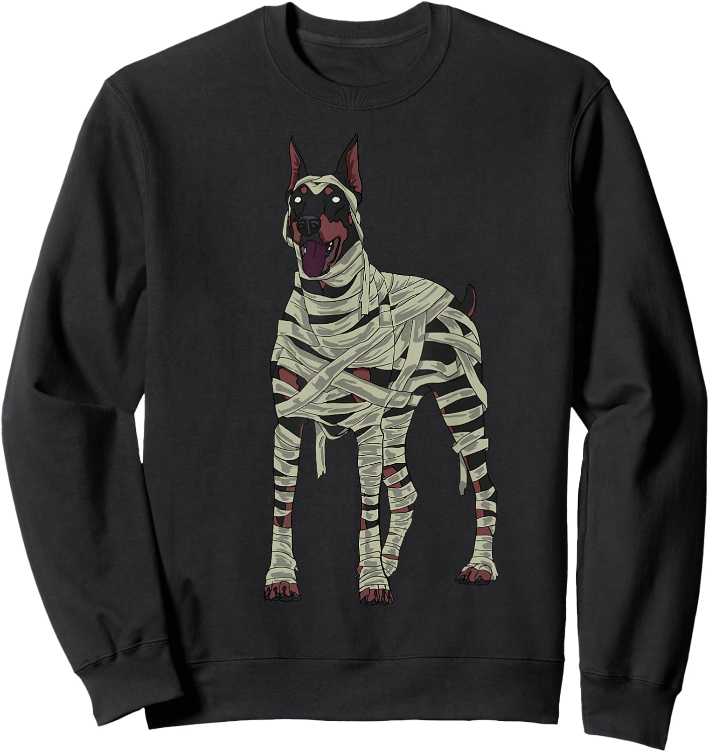 Doberman Dog Mummy Halloween Costume Dog Lovers Sweatshirt - Sweatshirt | Black