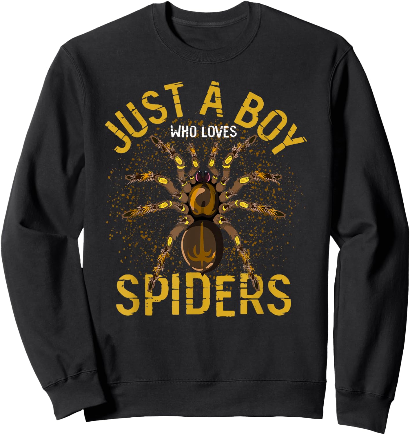 Arachnid Men Boys Gift Just A Boy Who Loves Spiders Sweatshirt - Sweatshirt | Black