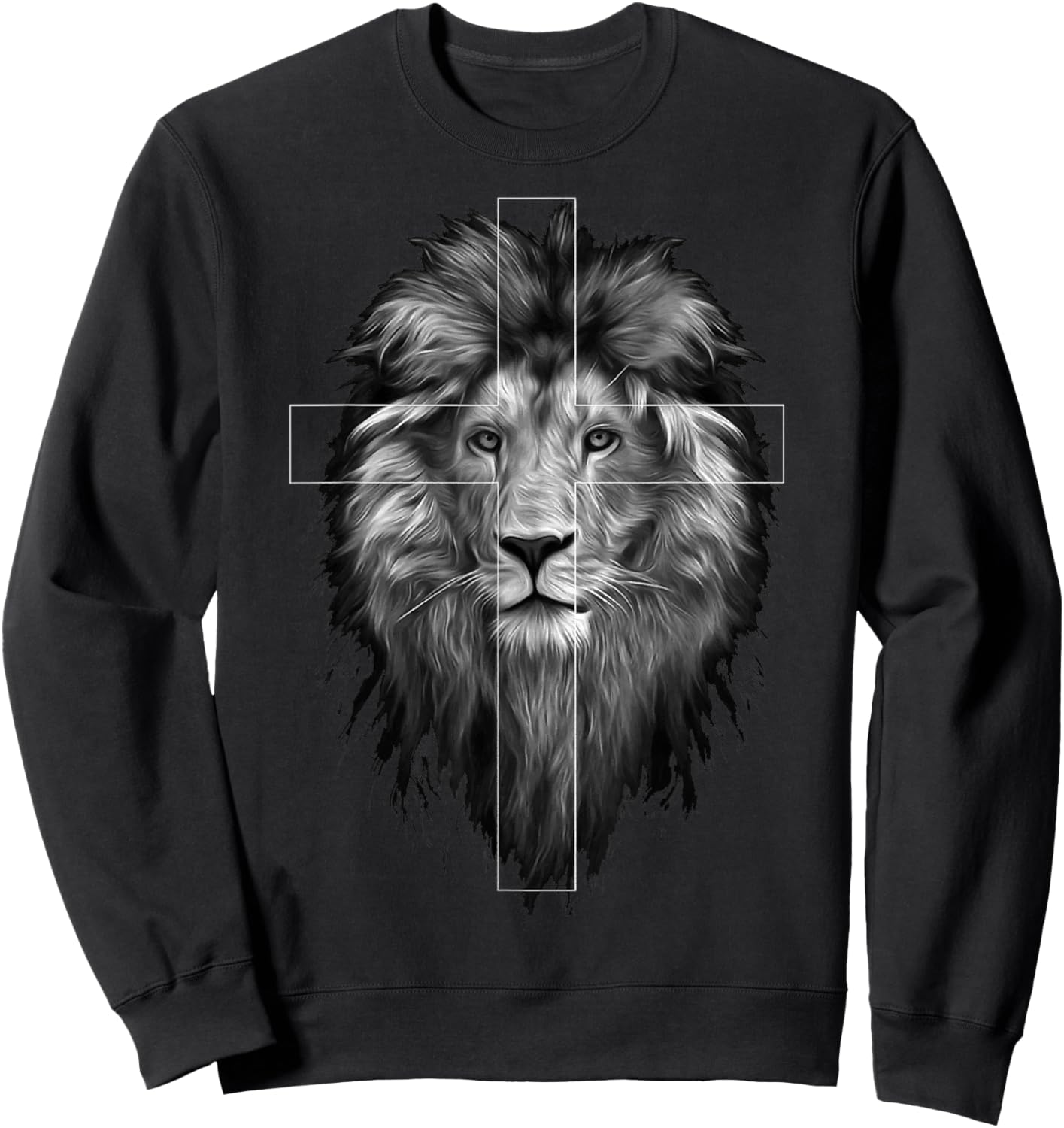 Jesus Lion of Judah | Christian Jesus Sweatshirt - Sweatshirt | Black