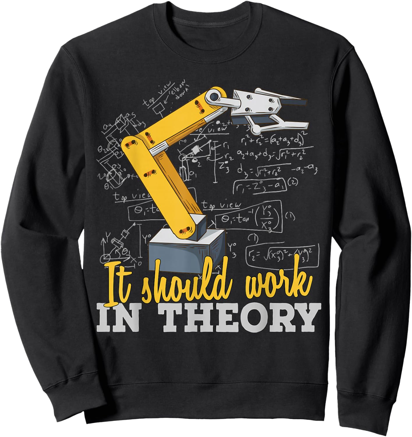 Cartoon robot arm - funny robot engineer Sweatshirt - Sweatshirt | Black