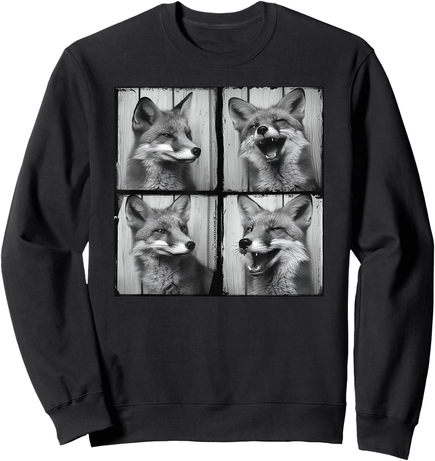 Funny Animal Fox Face Smiling Love True Foxes Pet Fox Sweatshirt - Sweatshirt | Black