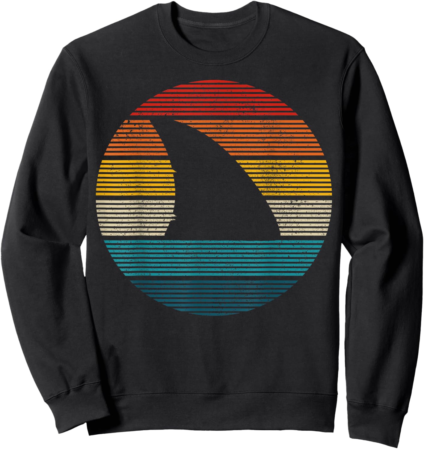 Shark Fin Vintage Scuba Diving Surf Retro Diver Gift Sweatshirt - Sweatshirt | Black