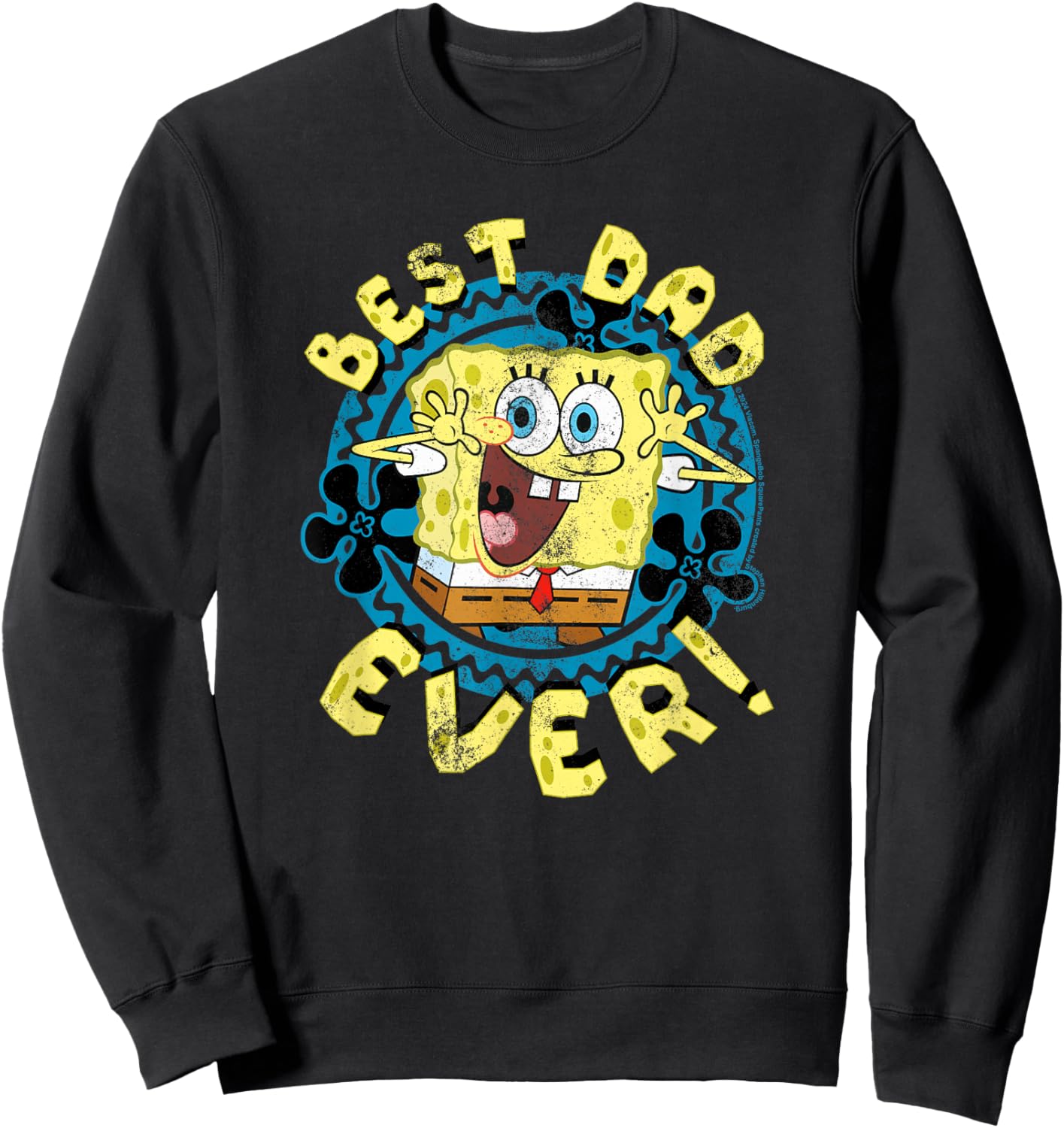 Spongebob Squarepants Father's Day Best Dad Ever Sweatshirt - Sweatshirt | Black