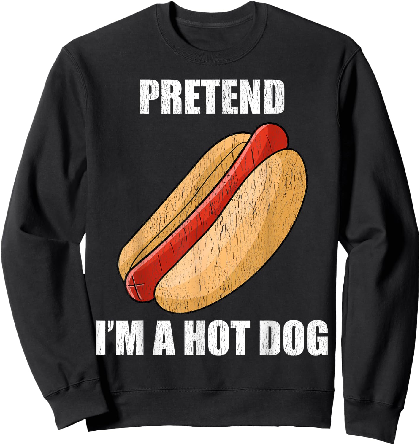 Pretend I'm A Hot Dog Lazy Costume Party Funny Halloween Fun Men Women Kids Sweatshirt - Sweatshirt | Black