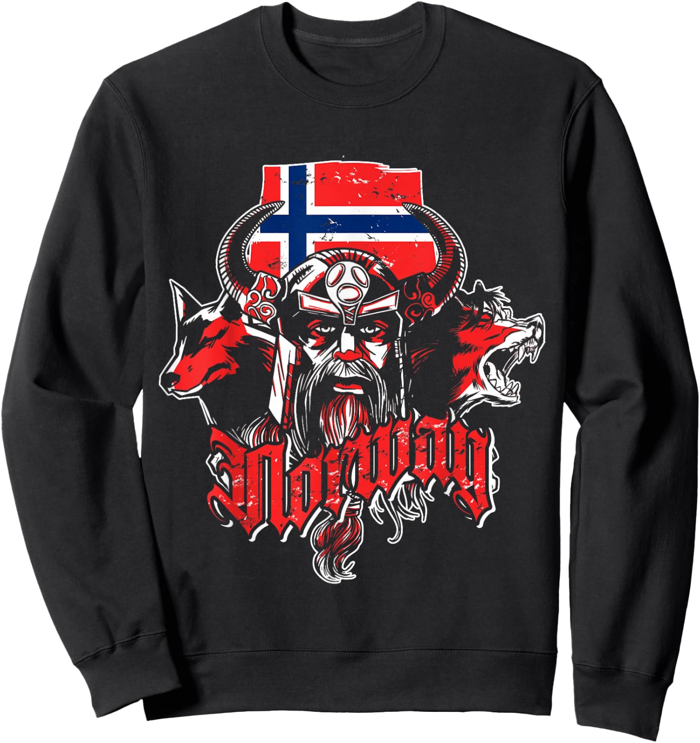 Viking Wolf Gift Oslo Norway Sweatshirt - Sweatshirt | Black