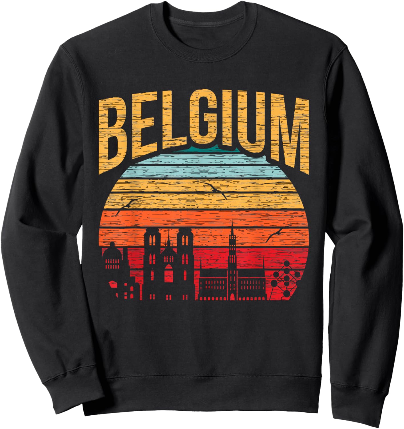Funny Belgium Flag Shirt Roots From Usa Belgium Sweatshirt - Sweatshirt | Black