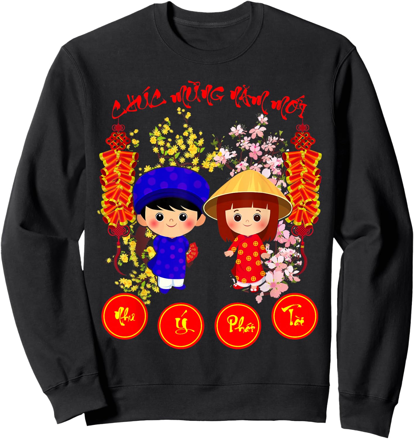 Chuc Mung Nam Moi 2026 Vietnamese Lunar New Year Sweatshirt - Sweatshirt | Black