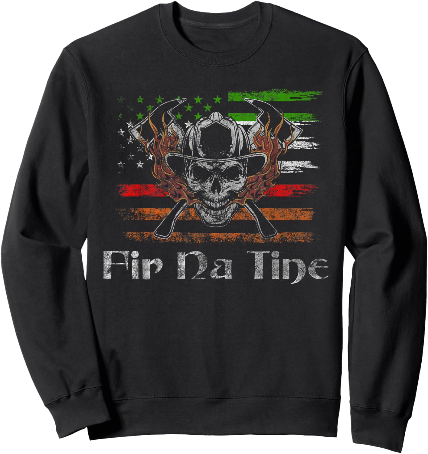 Irish Firefighter Thin Red Line Fir Na Tine Sweatshirt - Sweatshirt | Black