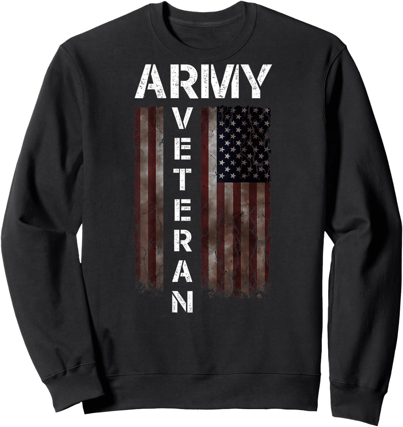 Cool American (USA) Flag - Proud Us Army Veteran Gift Sweatshirt - Sweatshirt | Black
