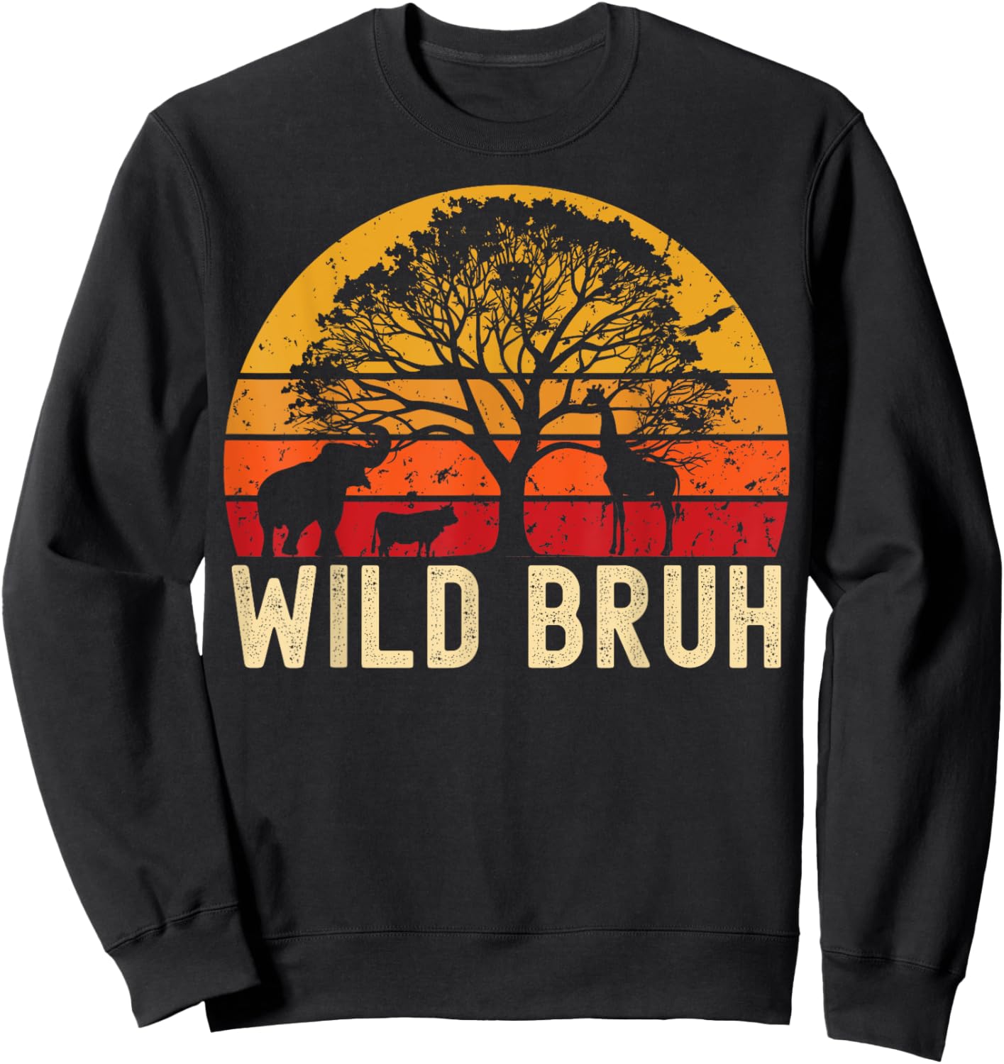 Wild Bruh Zoo Born Wild Birthday Safari Jungle Wild Family Sweatshirt - Sweatshirt | Black