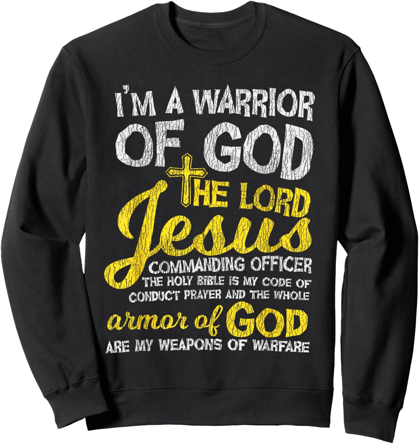 The Lord Jesus Armor Of God Cross Faith Christian Bible Gift Sweatshirt - Sweatshirt | Black