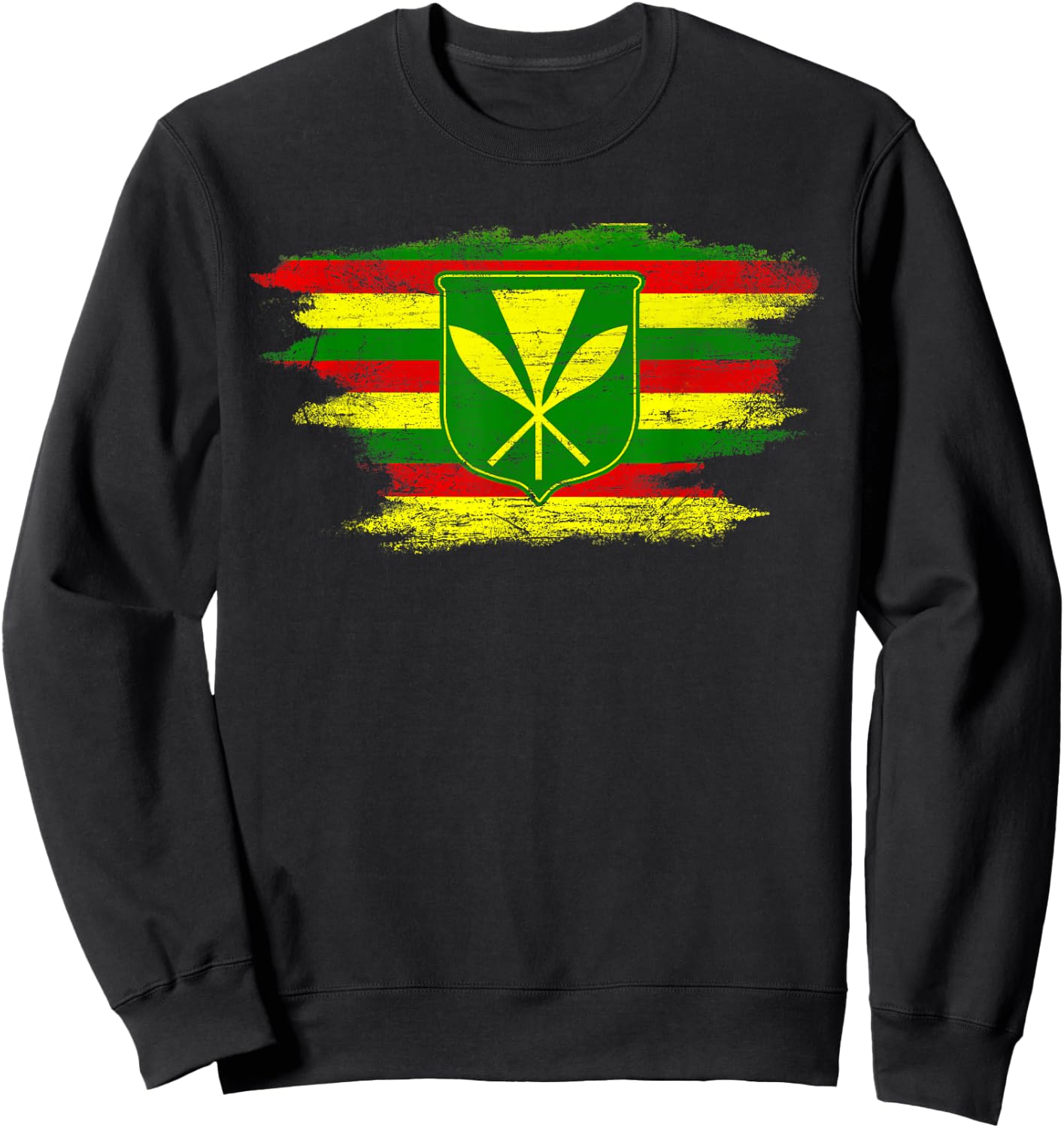 Kanaka Maoli Hawaiian Flag Pride Distressed Sovereign Gifts Sweatshirt - Sweatshirt | Black