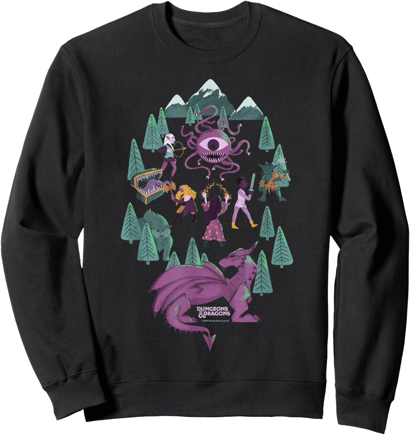 Dungeons & Dragons Forest Crew Sweatshirt - Sweatshirt | Black
