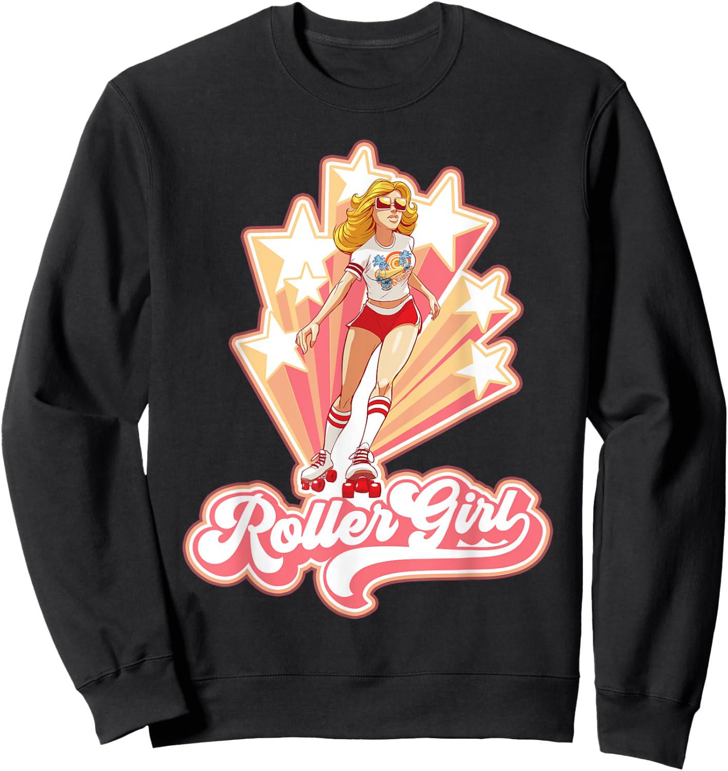 Roller Girl - Retro Roller Skate 70s 80s Sweatshirt - Sweatshirt | Black