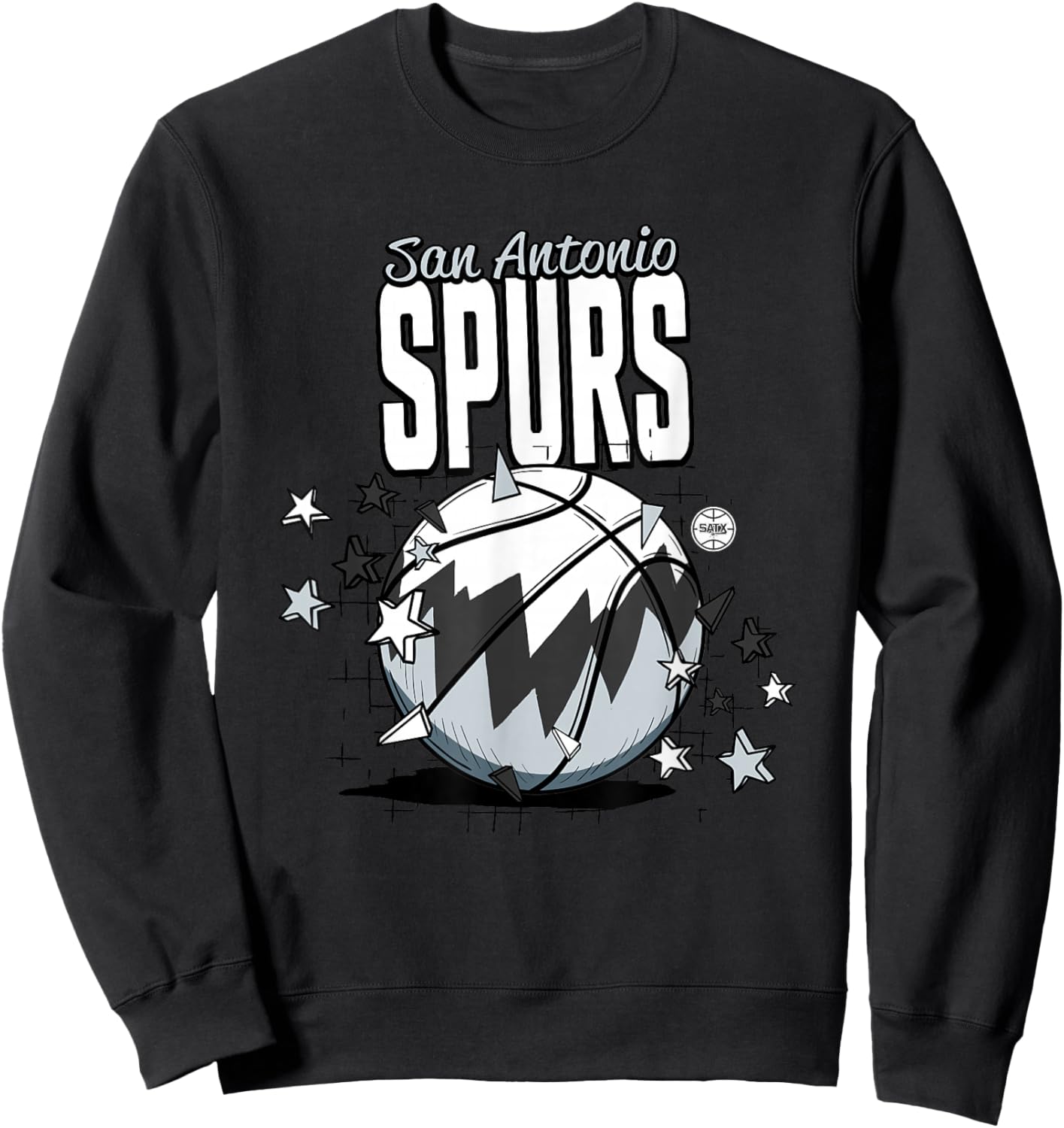 NBA San Antonio Spurs Basketball Doodle Stars Sweatshirt - Sweatshirt | Black