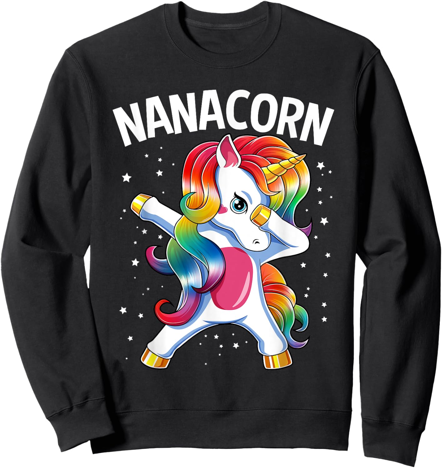 Nanacorn Dabbing Unicorn Nana Mother's Day Sweatshirt - Sweatshirt | Black