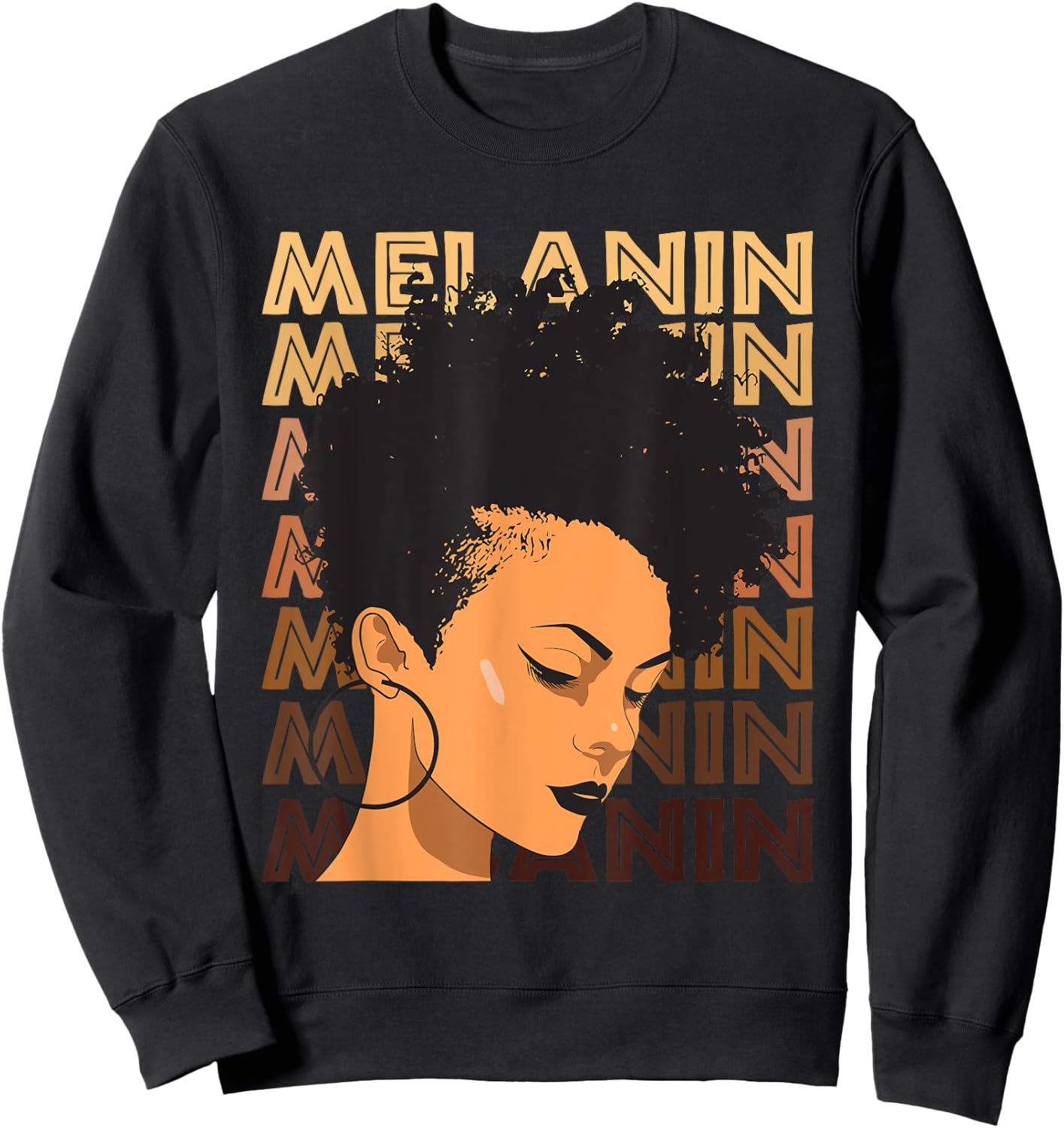 Black Strong Girl Afro Love Melanin African American Women Sweatshirt - Sweatshirt | Black