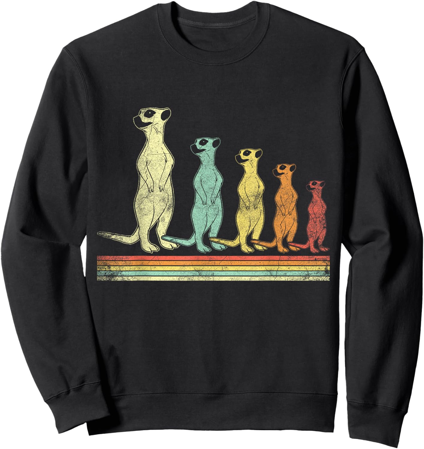 Retro Meerkat Sweatshirt - Sweatshirt | Black
