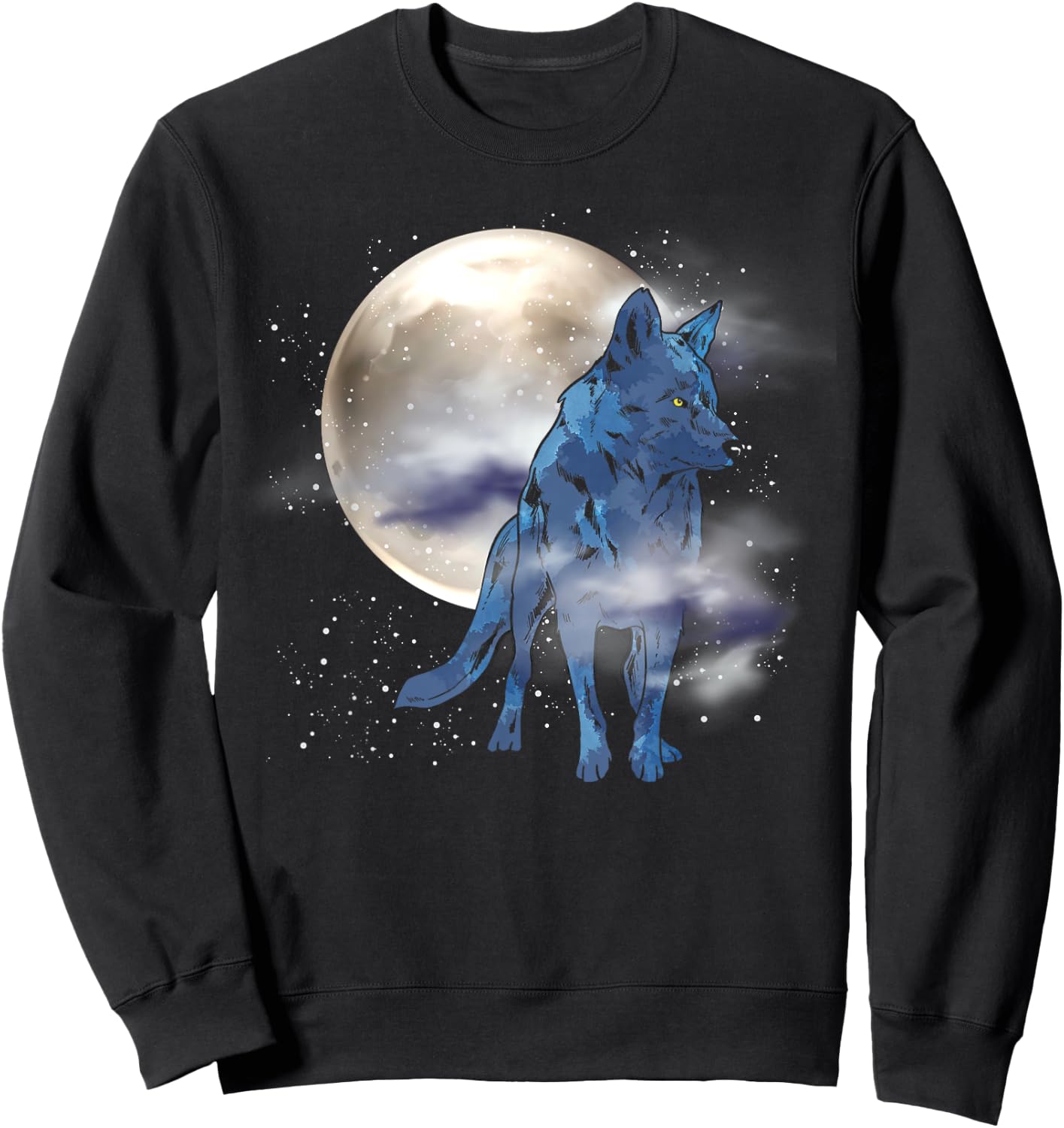 Howling Predator Animal Lover Forest Full Moon Wolf Sweatshirt - Sweatshirt | Black