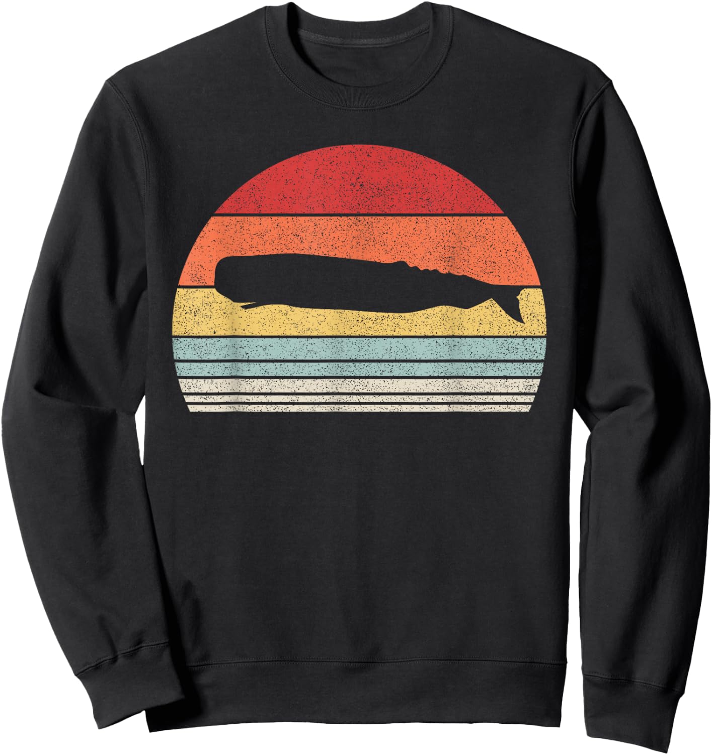 Vintage Retro Sperm Whale Sweatshirt - Sweatshirt | Black