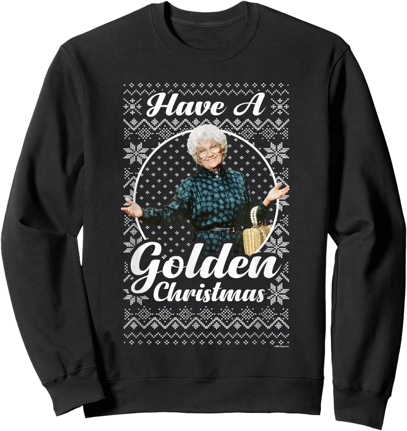 The Golden Girls Iconic Sophia Have A Golden Christmas Logo Sweatshirt - Sweatshirt | Black
