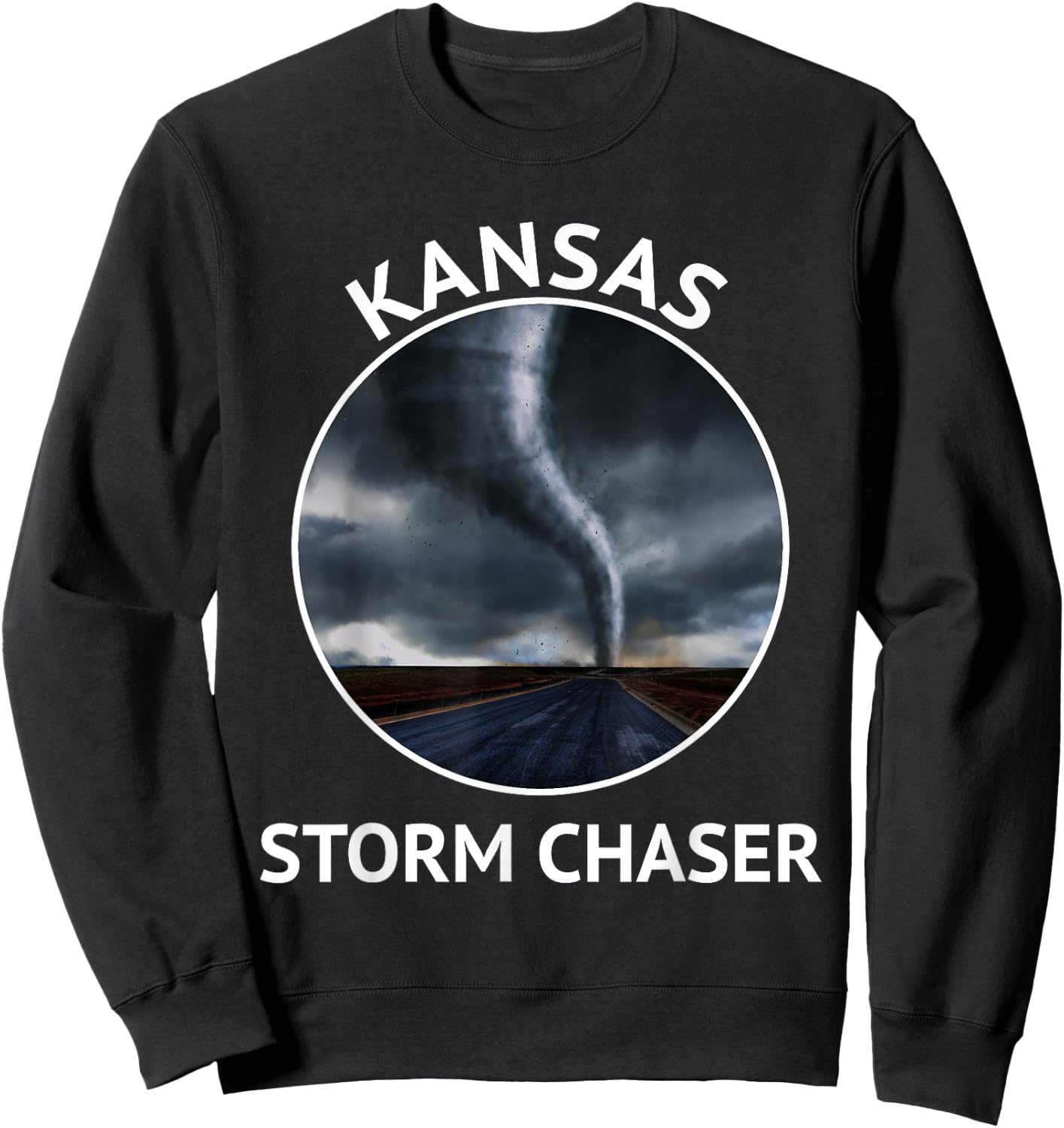 Kansas Weather Storm Tornado Hurricane Chaser Men Women Sweatshirt - Sweatshirt | Black