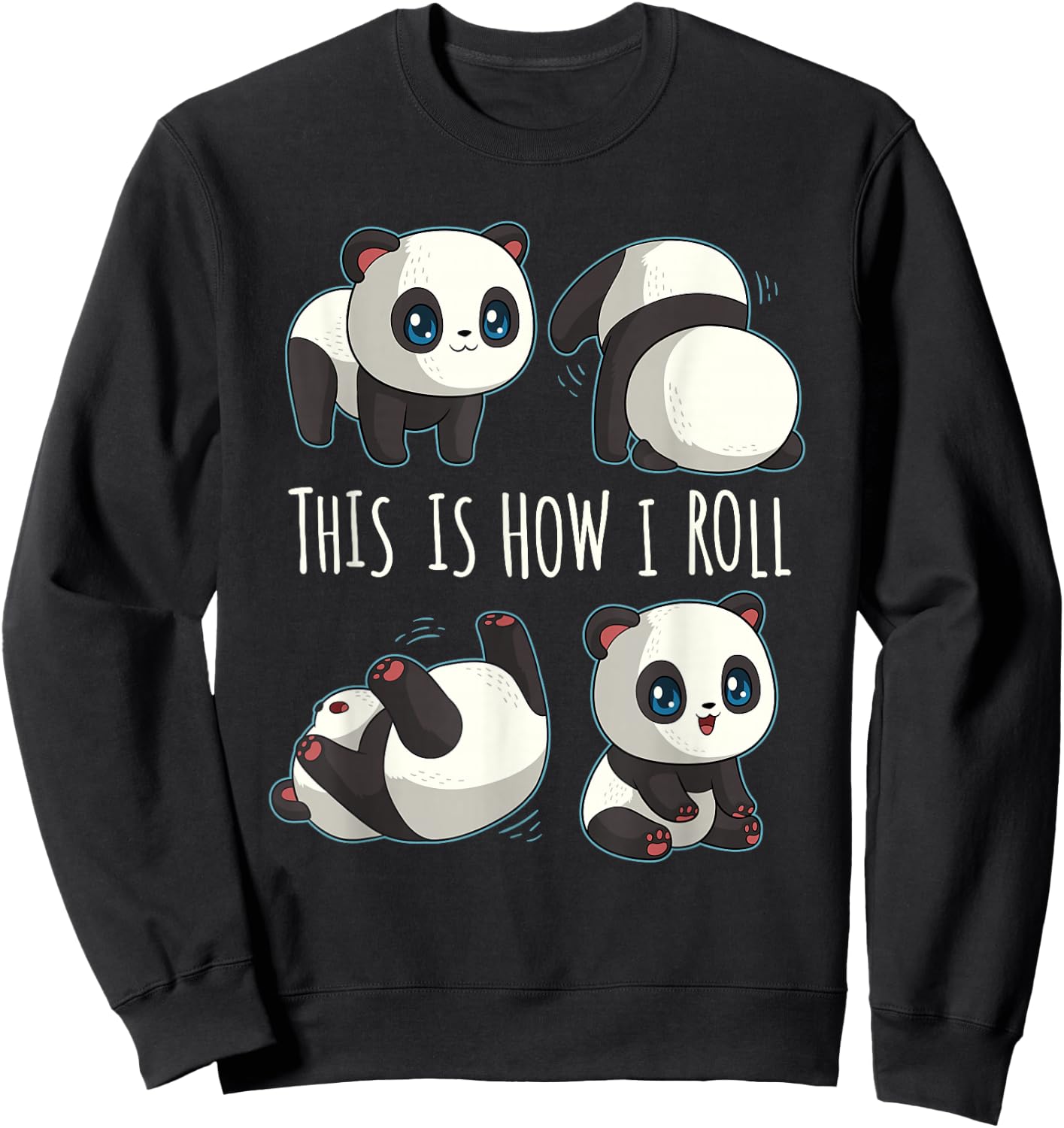 Cute Panda Shirts for Girls Little Bear Panda Gifts Sweatshirt - Sweatshirt | Black
