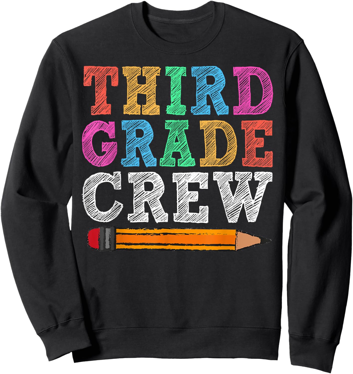 Third Grade Crew 3rd Grade Gift Back To School Sweatshirt - Sweatshirt | Black