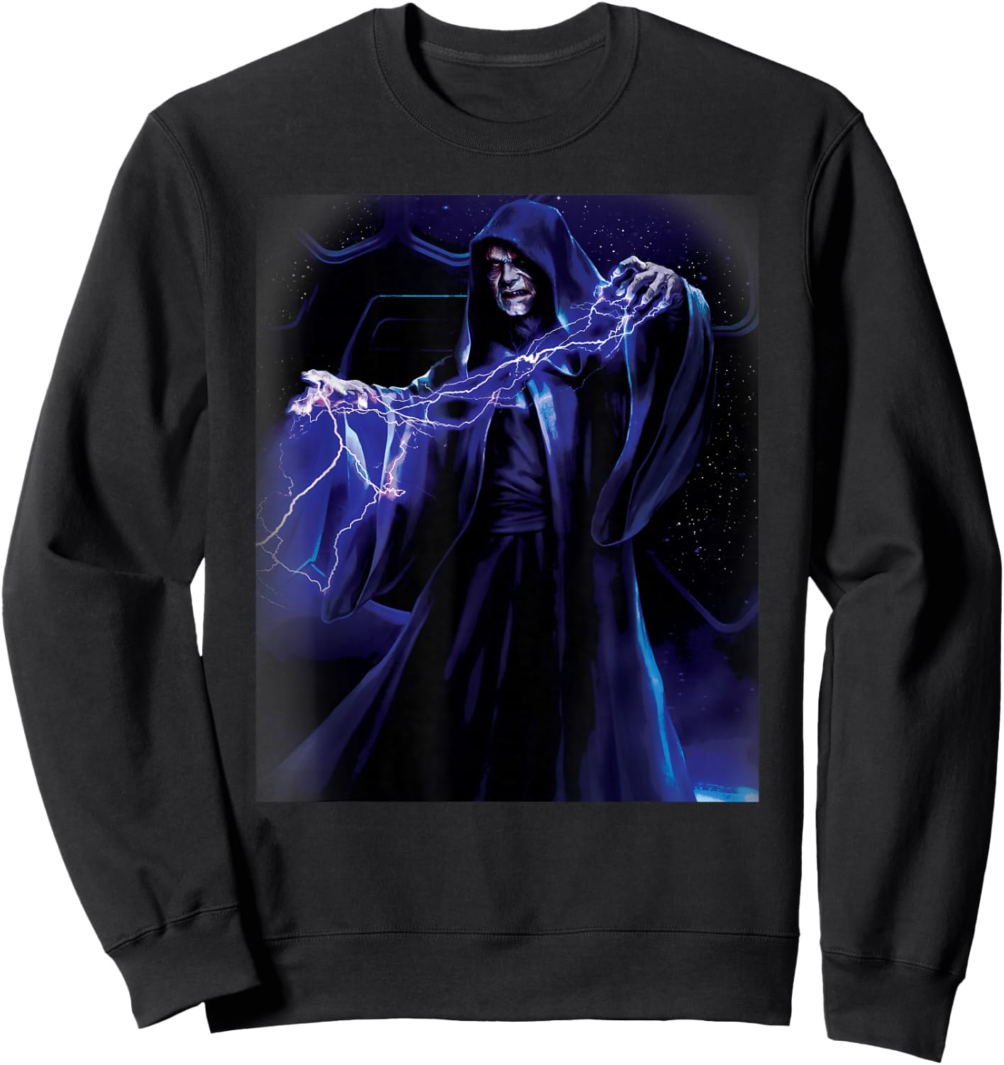Star Wars Emperor Palpatine Darth Sidious Force Lightning Sweatshirt - Sweatshirt | Black
