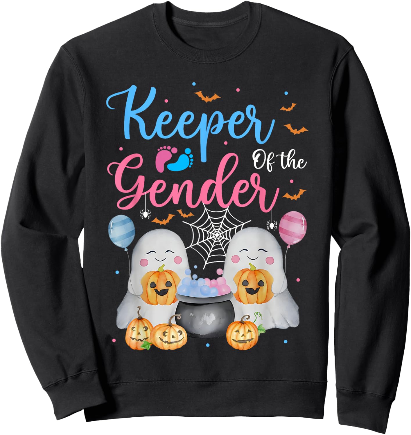 Keeper of the Gender Halloween Shirt Ghost Baby Shower Sweatshirt - Sweatshirt | Black
