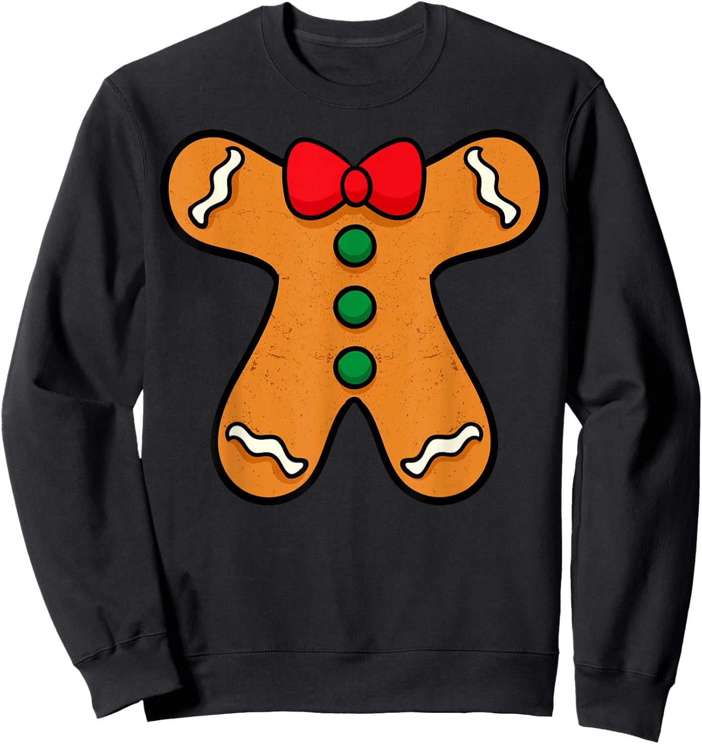 Gingerbread Man Body Costume for Halloween or Christmas Sweatshirt - Sweatshirt | Black