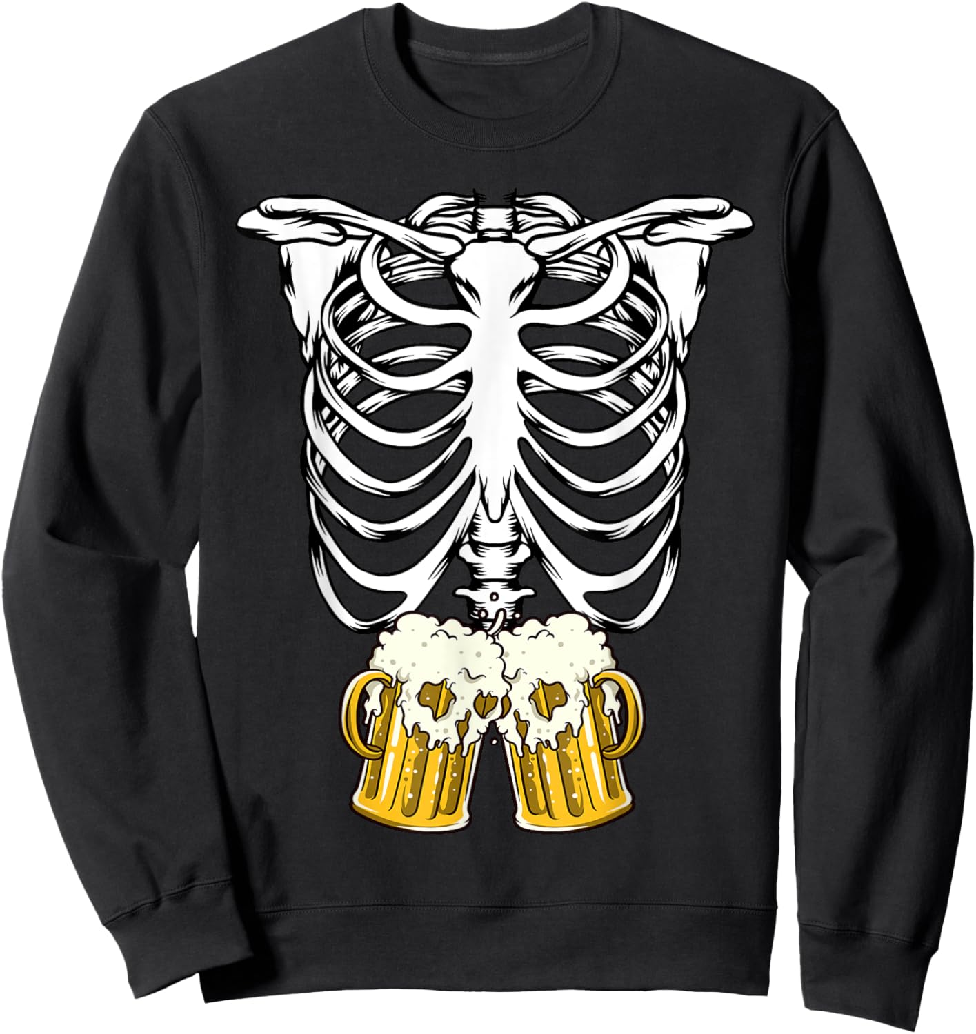 Skeleton Pregnancy Belly Of Beer X-ray Halloween Costume Sweatshirt - Sweatshirt | Black