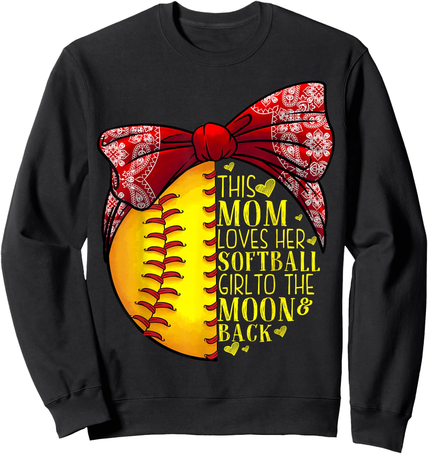 Funny Softball Gift Mom Women Pitcher Catcher Girls Lovers Sweatshirt - Sweatshirt | Black