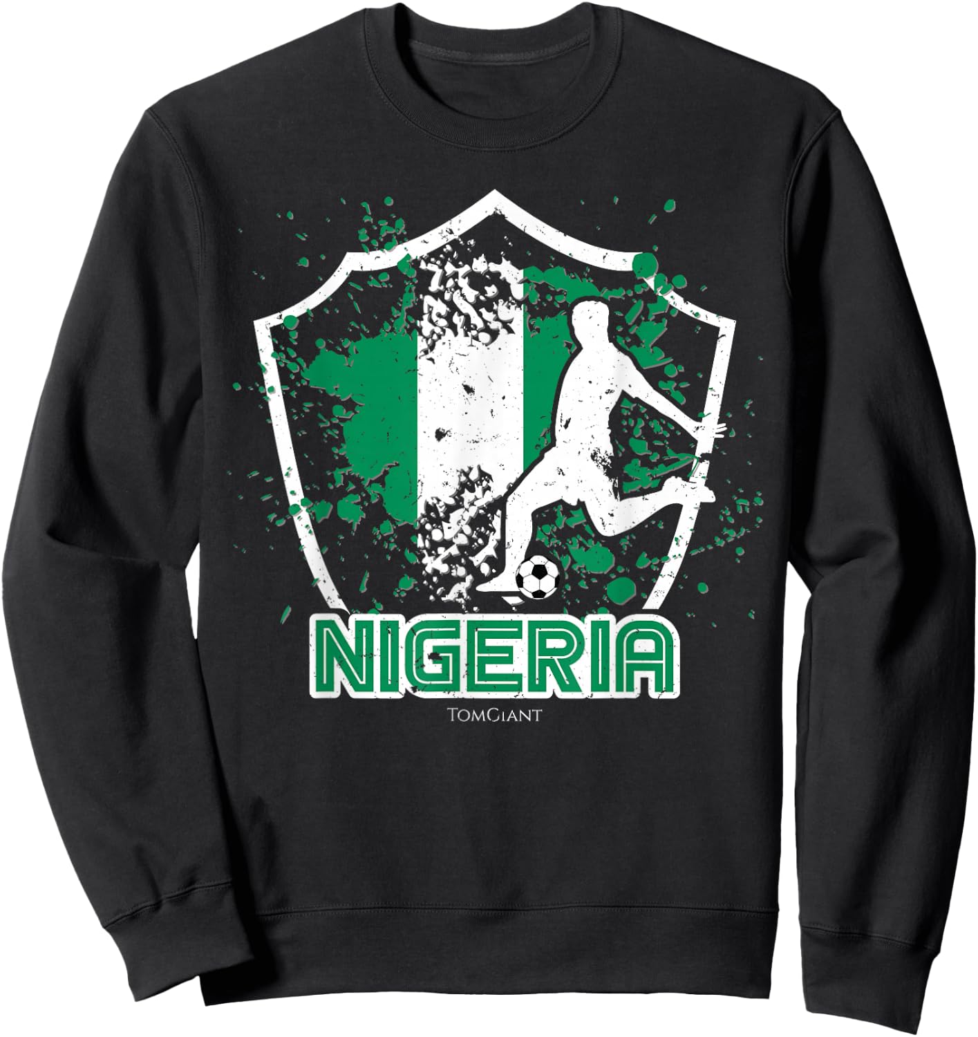 Soccer Football Nigeria Nigerian World National Game Gift Sweatshirt - Sweatshirt | Black