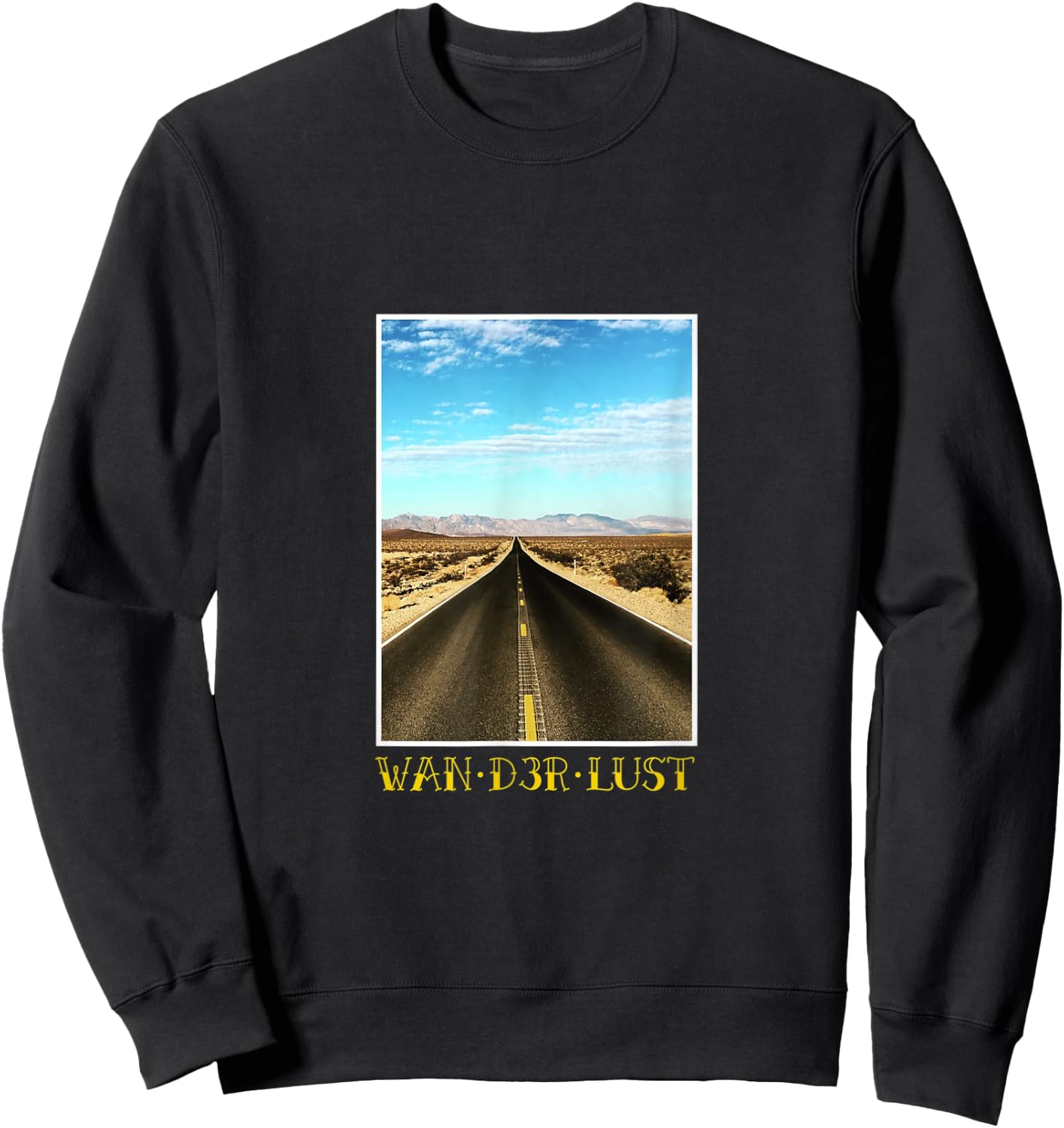 Wanderlust - travel goals custom art wearable Sweatshirt - Sweatshirt | Black