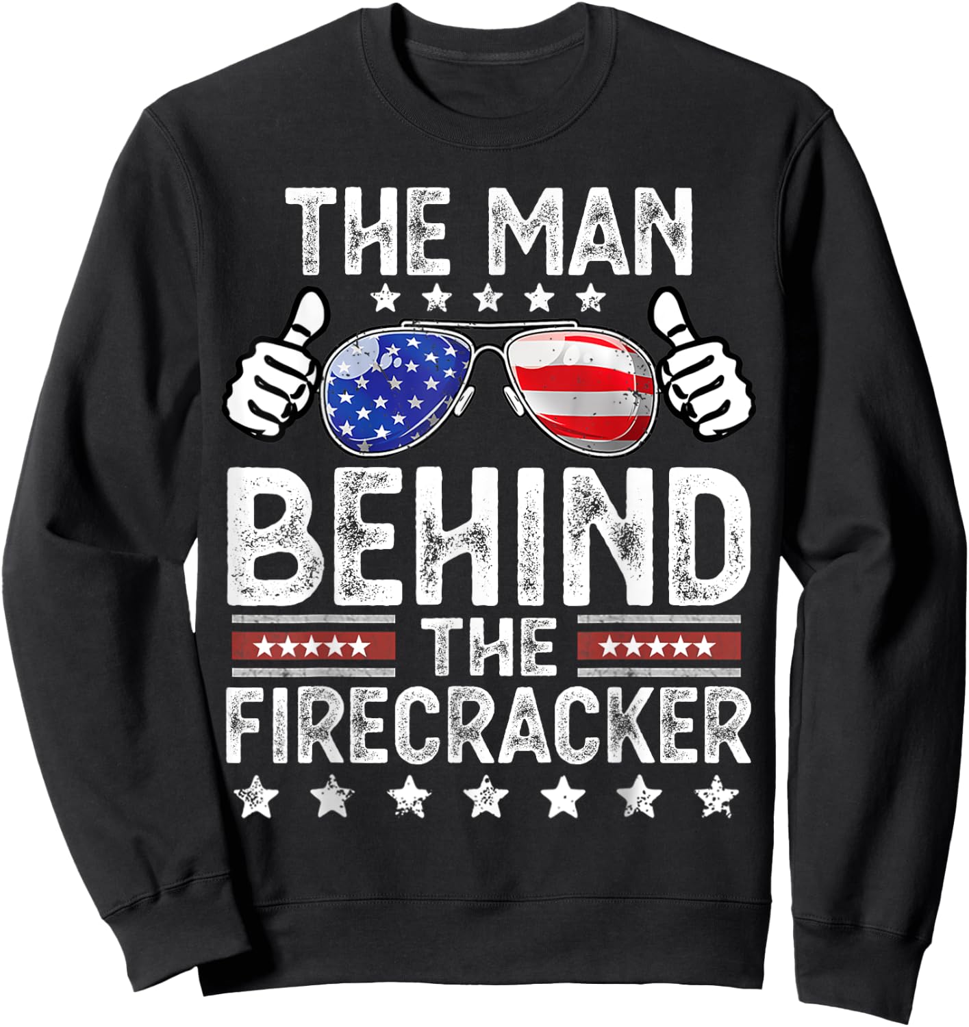 The Man Behind the Firecracker 4th of July Men's Pregnancy Sweatshirt - Sweatshirt | Black