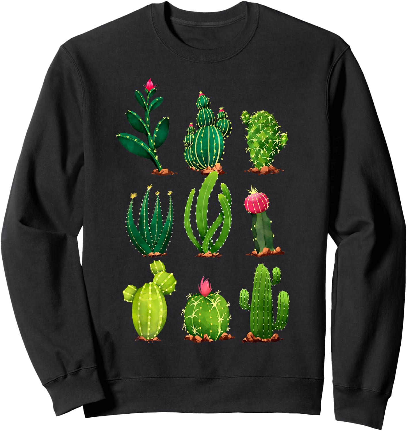 Plant Enthusiast Planting Gardener Gifts Cactus Plants , -Adults, Black, Short Sleeve, , Small Sweatshirt - Sweatshirt | Black