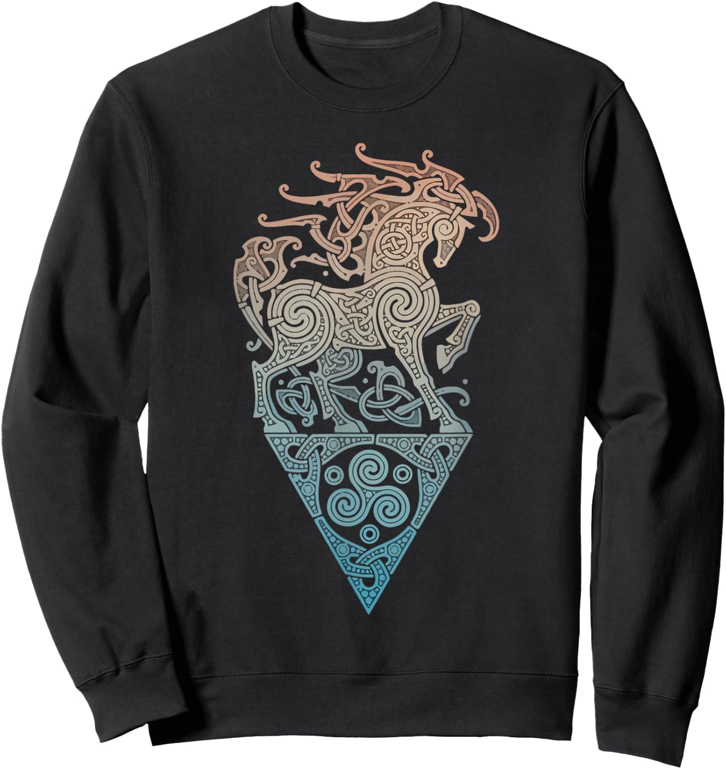 Great Love Horses VIKING CELTIC odins horse Sweatshirt - Sweatshirt | Black