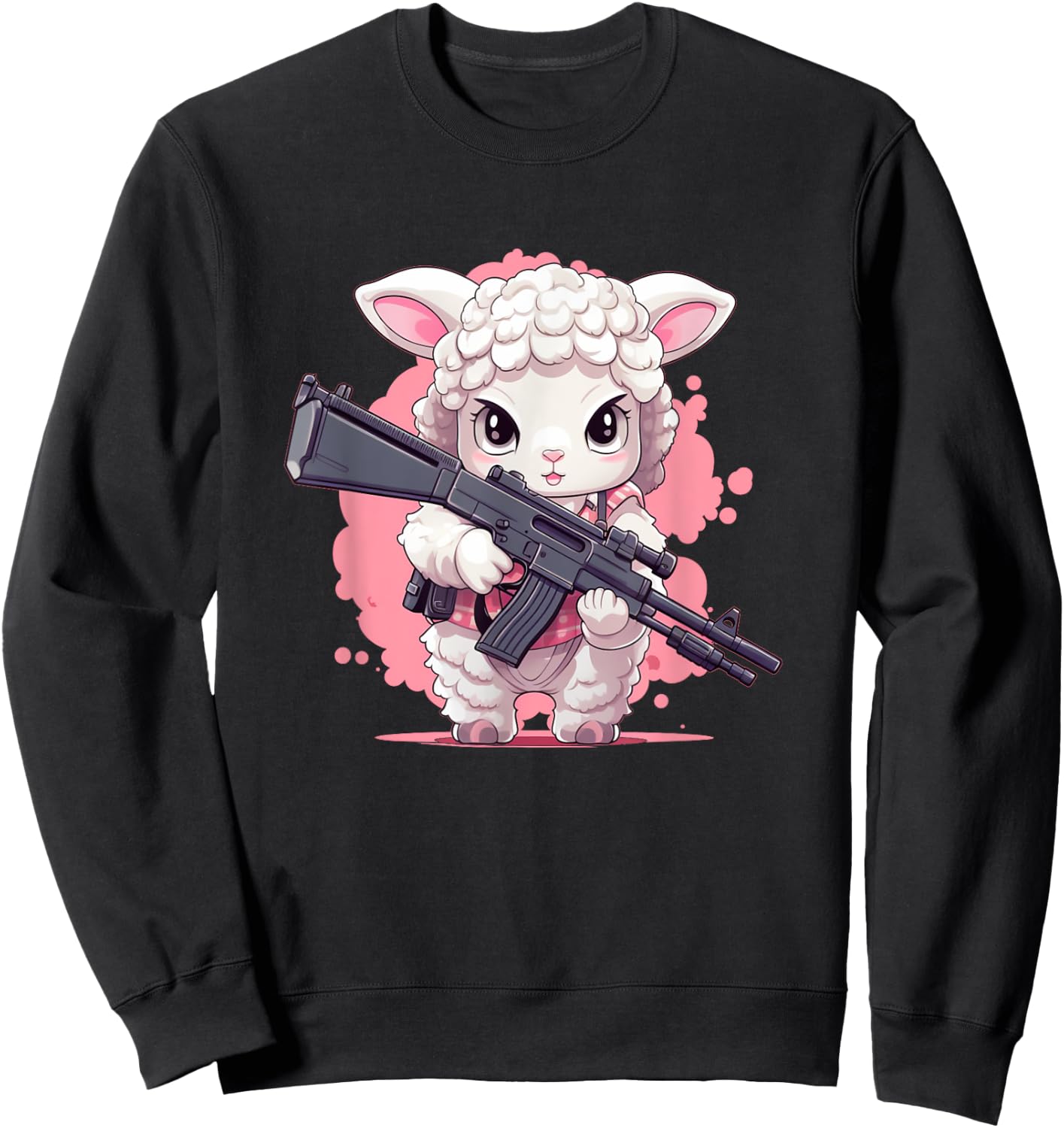 Funny Firearm Sheep Costume for Handgun Lovers and Animals Sweatshirt - Sweatshirt | Black