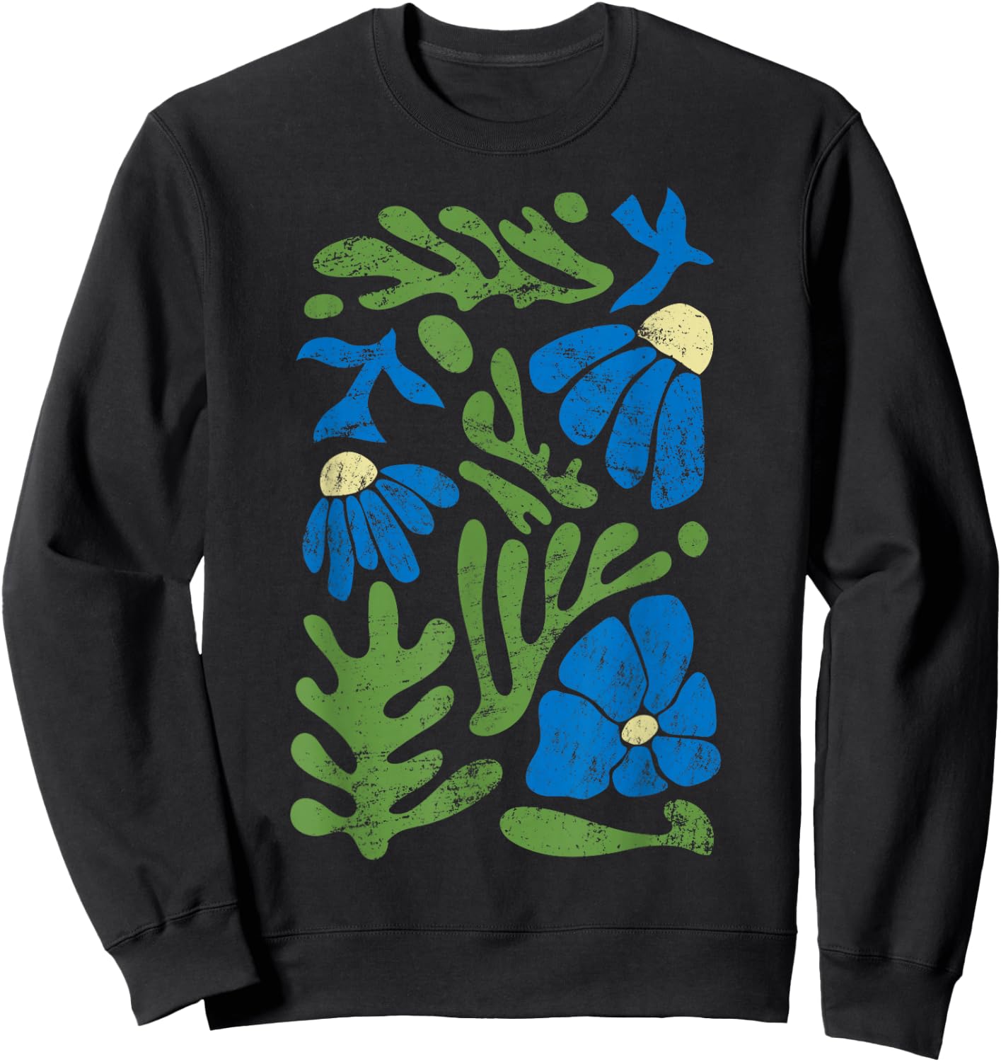 Matisse Abstract Autumn Artificial Flower Aesthetic Paint Sweatshirt - Sweatshirt | Black