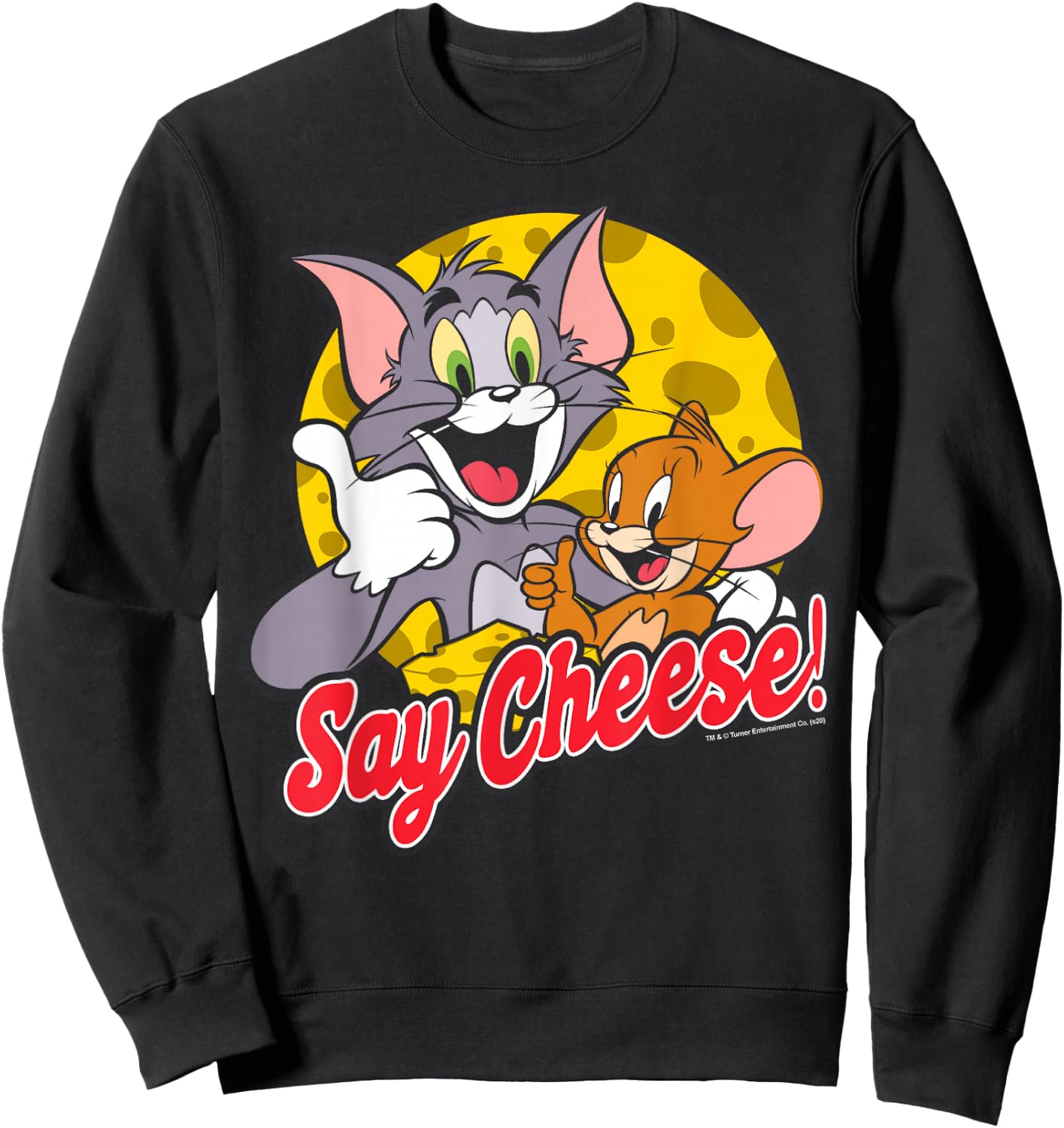 Tom and Jerry Say Cheese Portrait Sweatshirt - Sweatshirt | Black