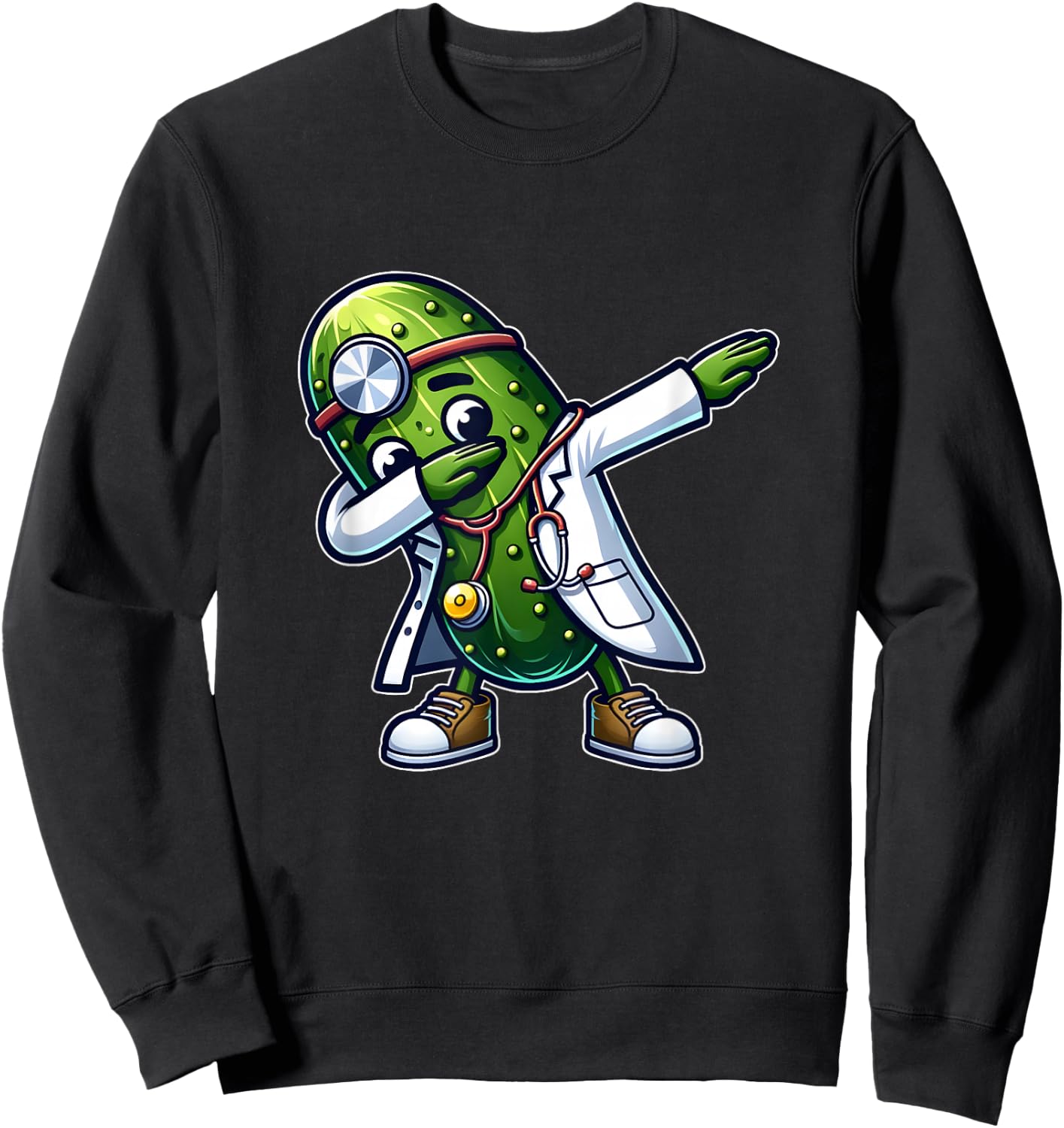 Dabbing Pickle Fun Medical Doctor Sweatshirt - Sweatshirt | Black