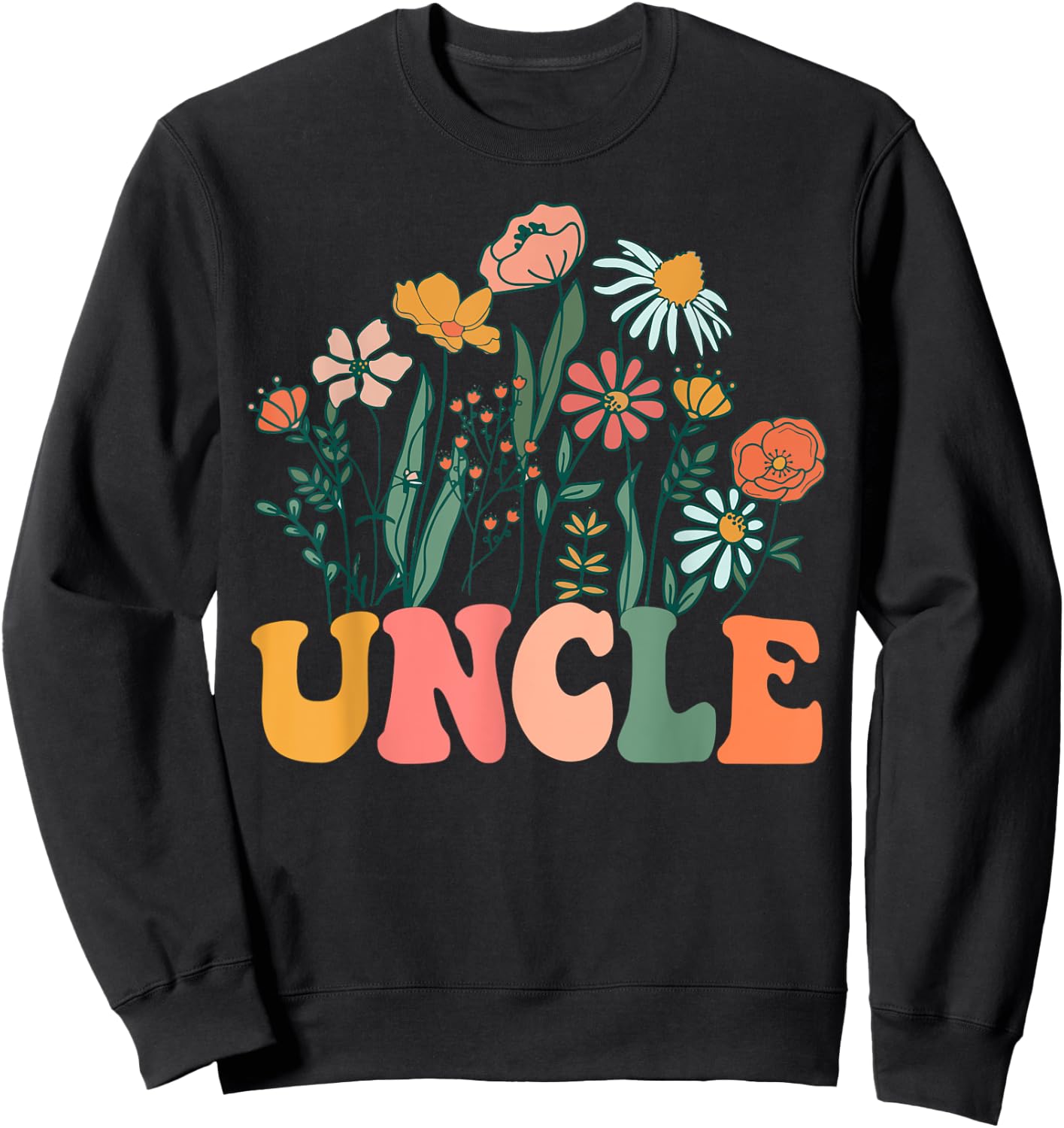 New UNCLE Wildflower First Birthday & Baby Shower Sweatshirt - Sweatshirt | Black