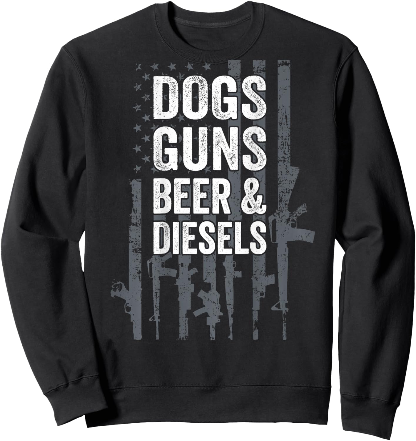 DOGS GUNS BEER & DIESELS - Diesel Truck Mechanic - ON BACK Sweatshirt - Sweatshirt | Black