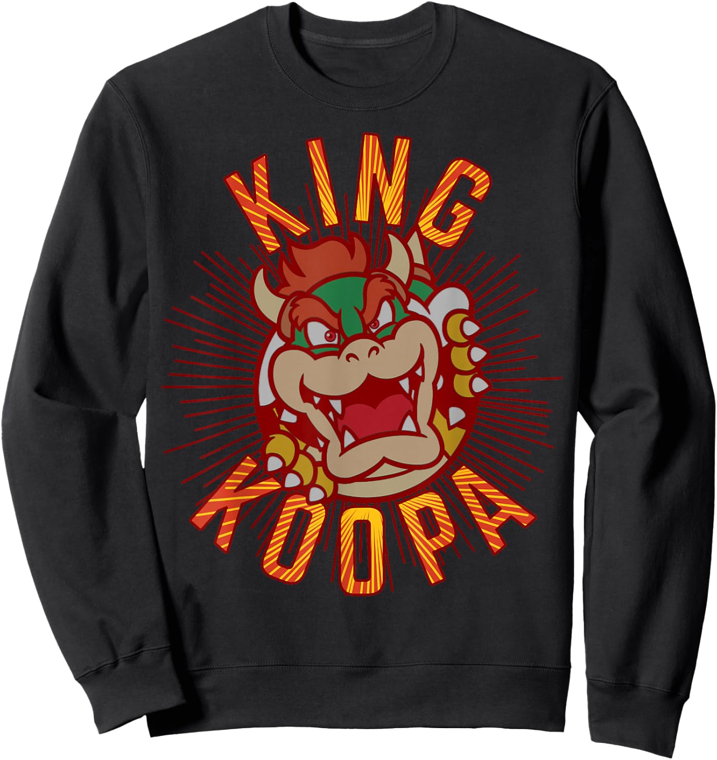 Super Mario King Koopa Bowser Vintage Nintendo Portrait Sweatshirt - Sweatshirt | Black